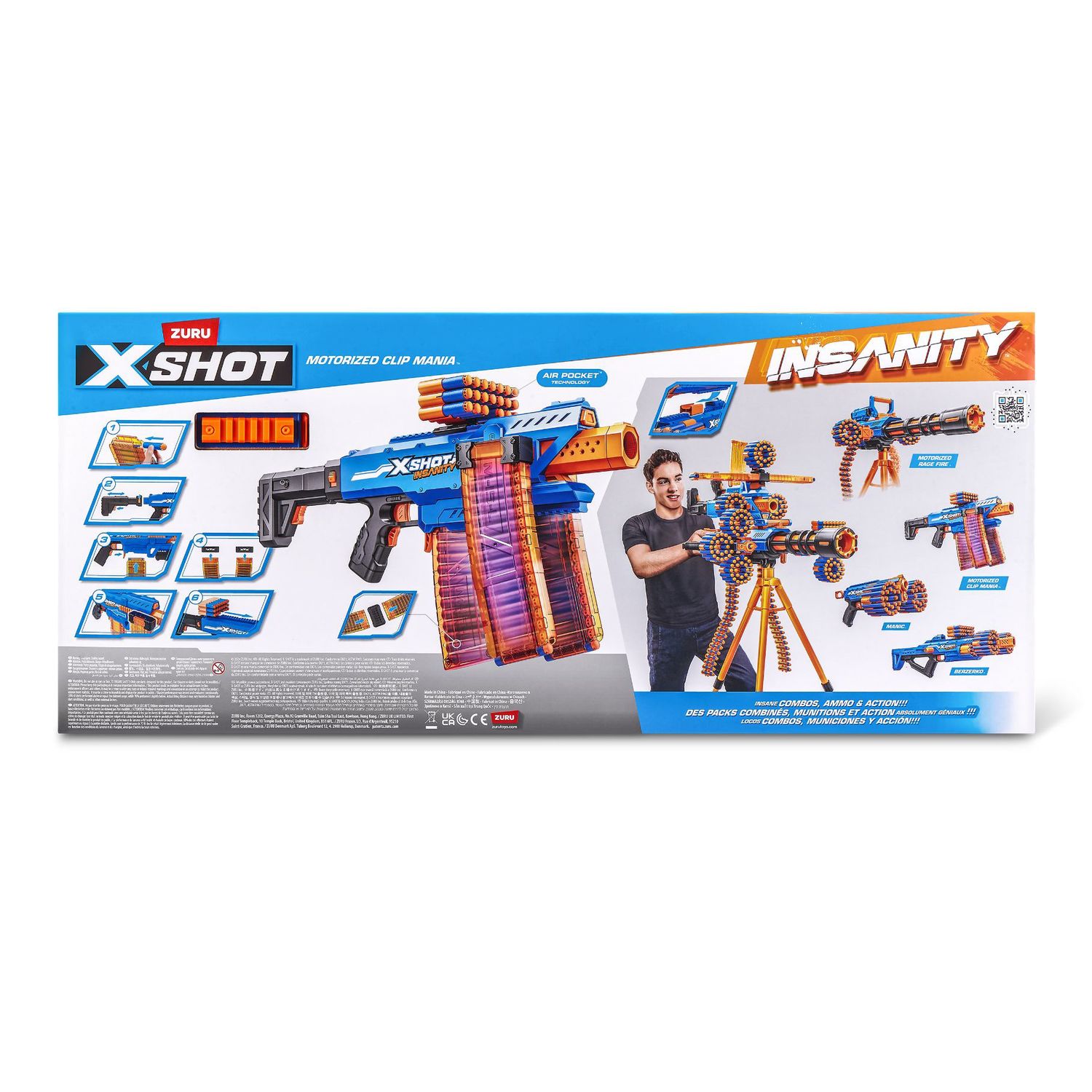 Xshot insanity motorized clip mania (72 freccette) - X-SHOT