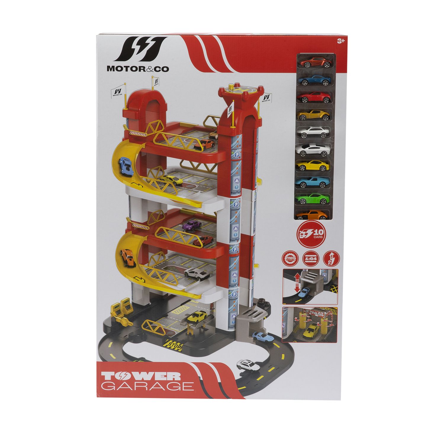 Garage motor e co a 5 piani con rampe e ascensore - 10 macchinine incluse - MOTOR & CO., SUPERSTAR