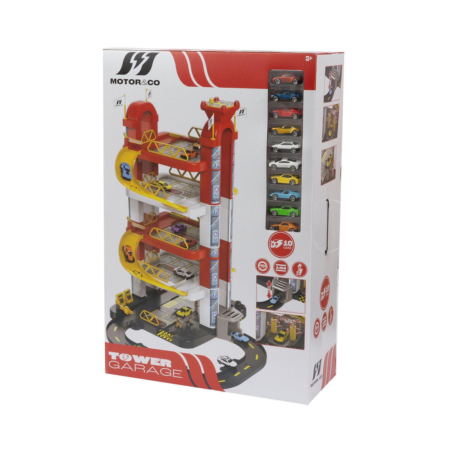 Garage motor e co a 5 piani con rampe e ascensore - 10 macchinine incluse - MOTOR & CO., SUPERSTAR