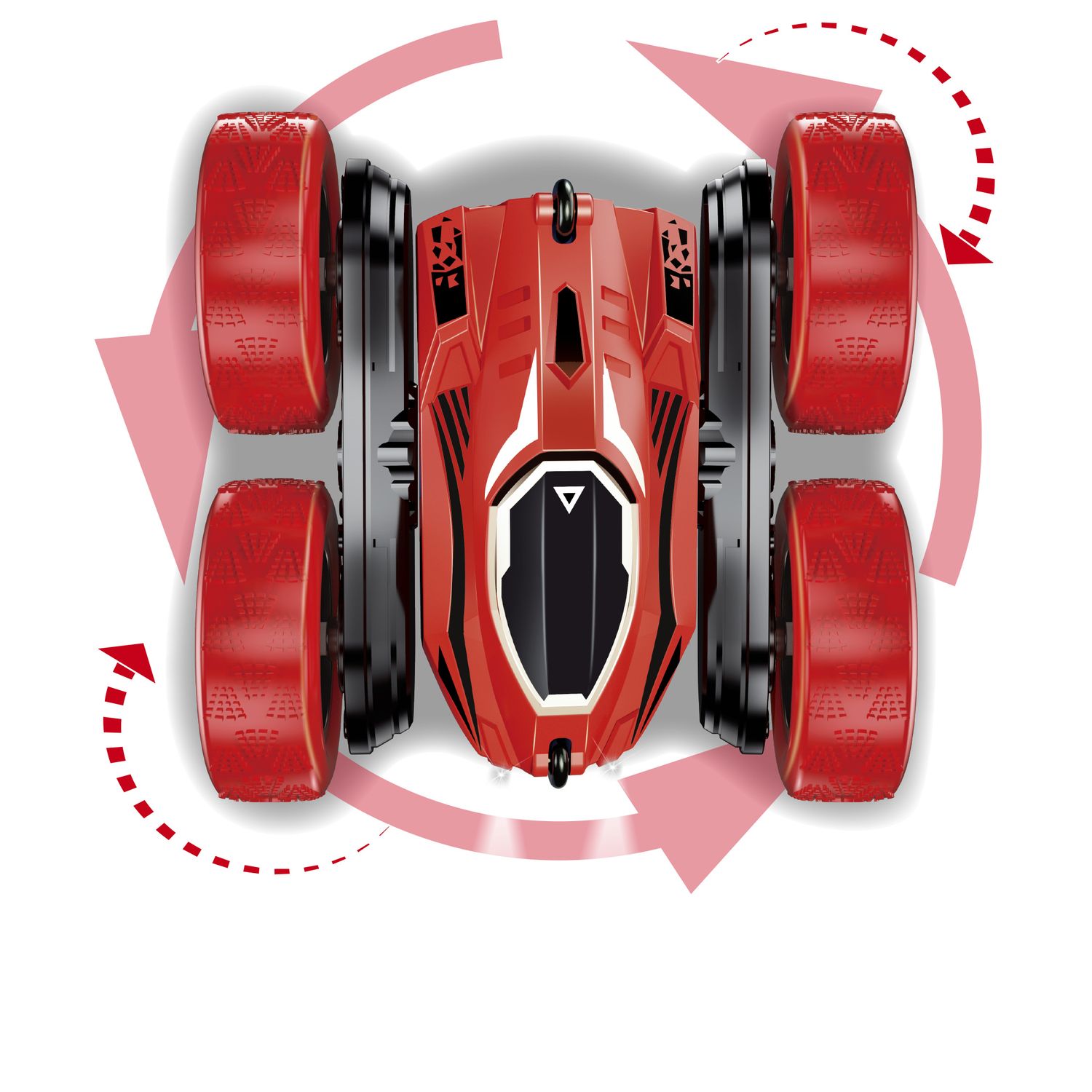 AIQI Macchina Telecomandata Per Bambini 4WD – Controllo Gestuale Con Orologio, 360° Rotazione, Luci E Spruzzo, Regalo 6-11 Anni (Rosso)