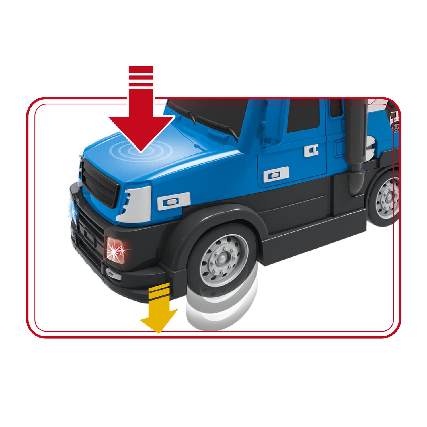 Camion della polizia motor&co. 2 in 1 -trasportatore e pista con lanciatore, trasporta e gareggia! - MOTOR & CO., SUPERSTAR