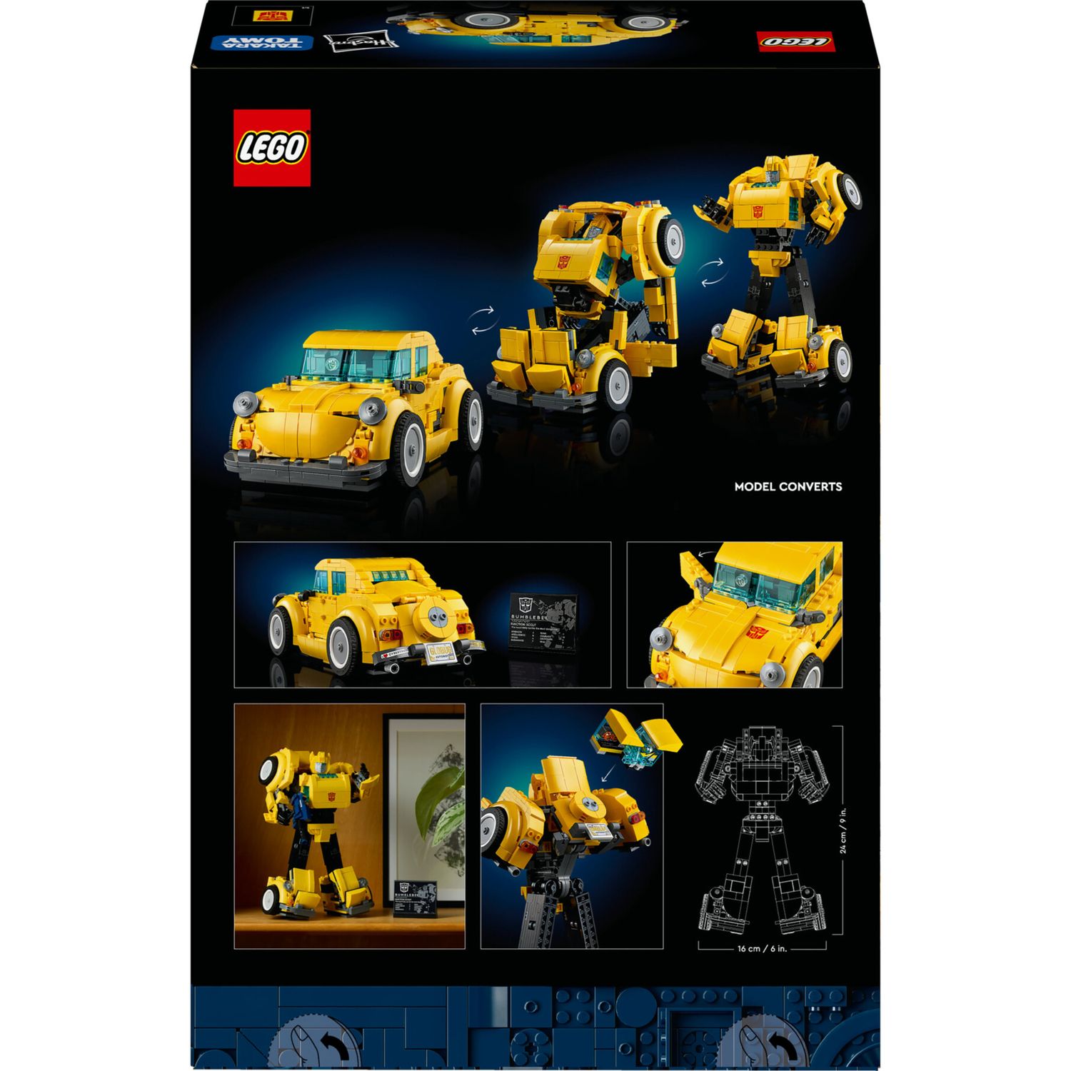 Lego icons 10338 transformers bumblebee action figure da collezione per adulti convertibile in veicolo, regalo per lui o lei - Lego, LEGO ICONS