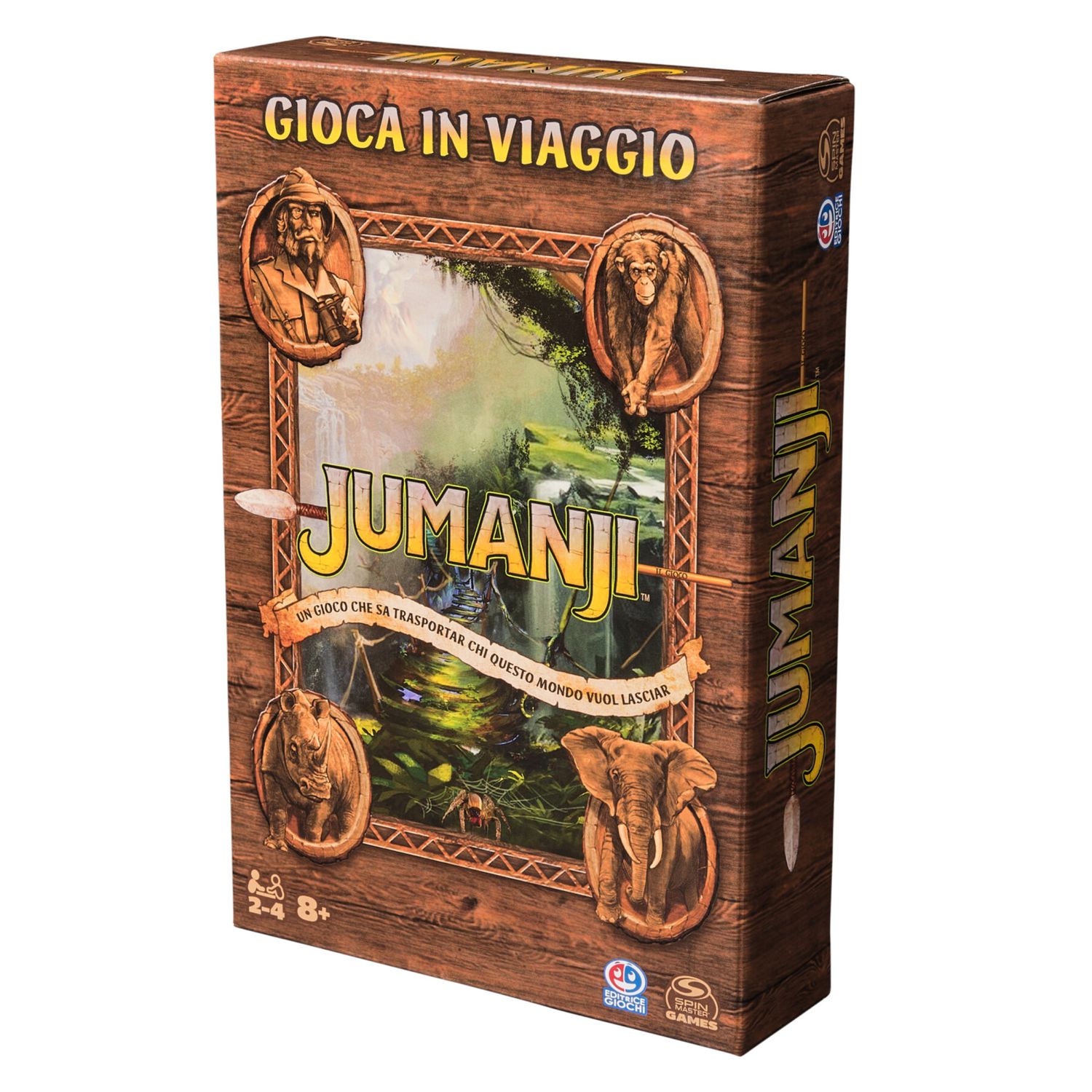 Jumanji gioco da viaggio - avventura epica con messaggi segreti e dadi per sconfiggere il pericolo - 