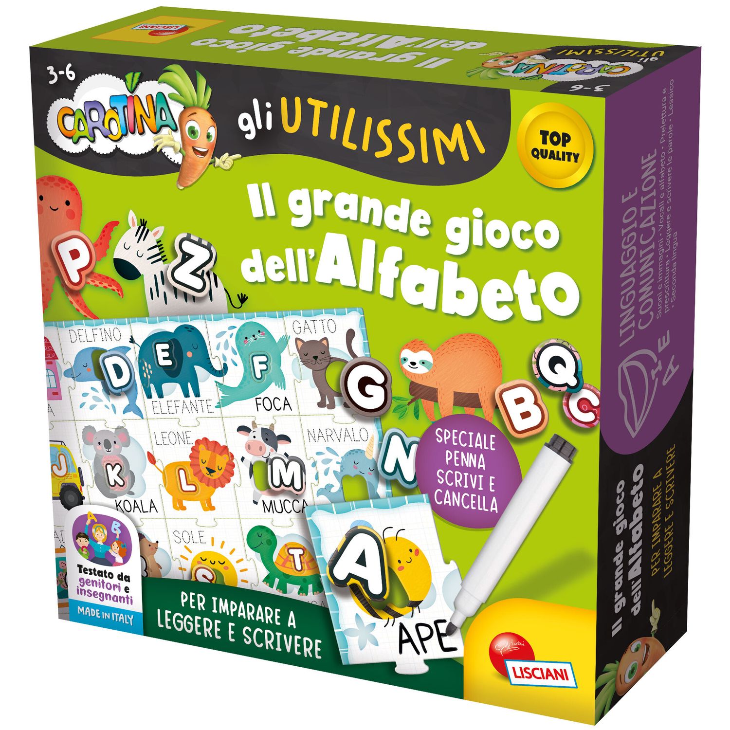 Carotina gli utilissimi il grande gioco dell'alfabeto - LISCIANI