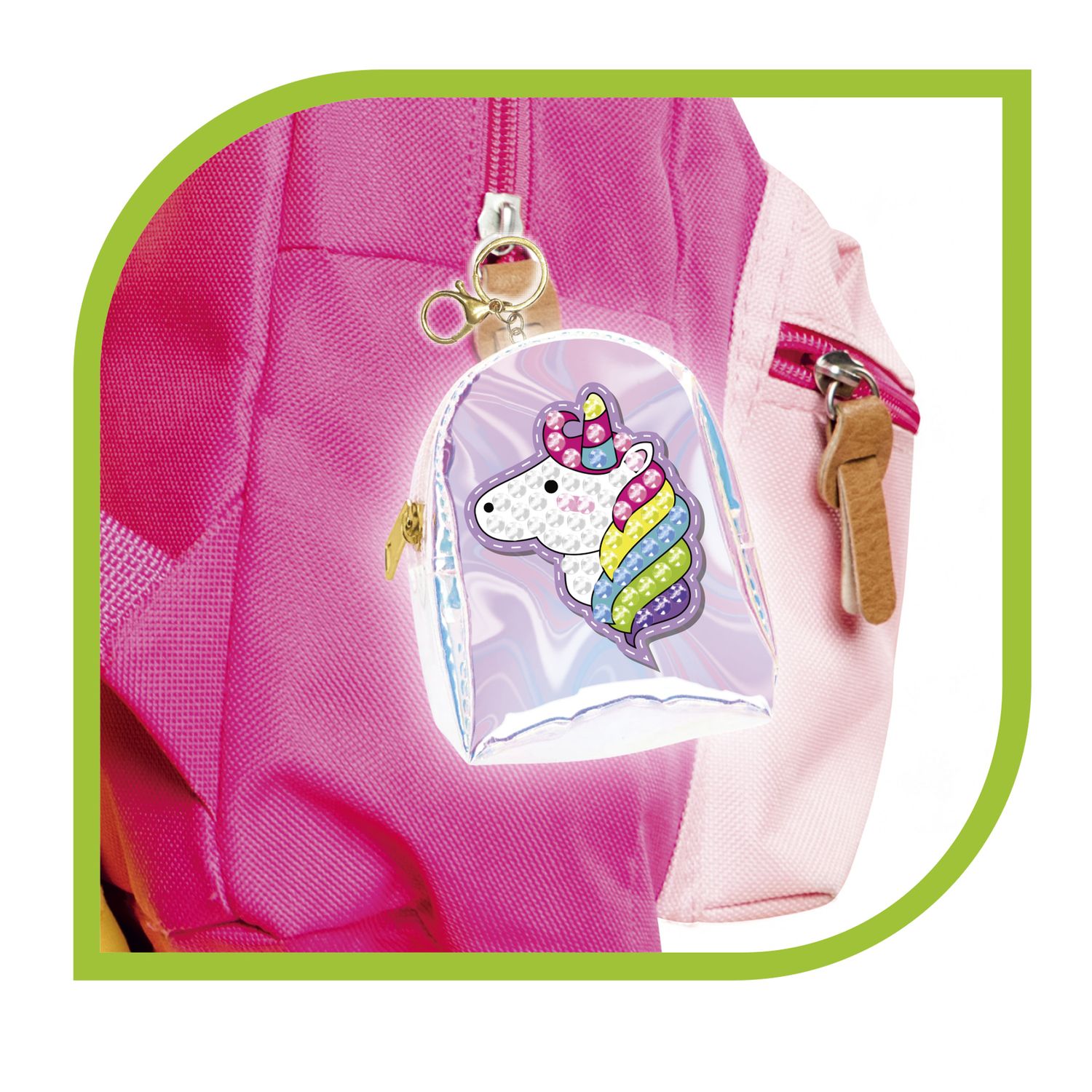 Crystal art portachiavi: set personalizzabile con unicorno e gemme colorate - crea mania - 