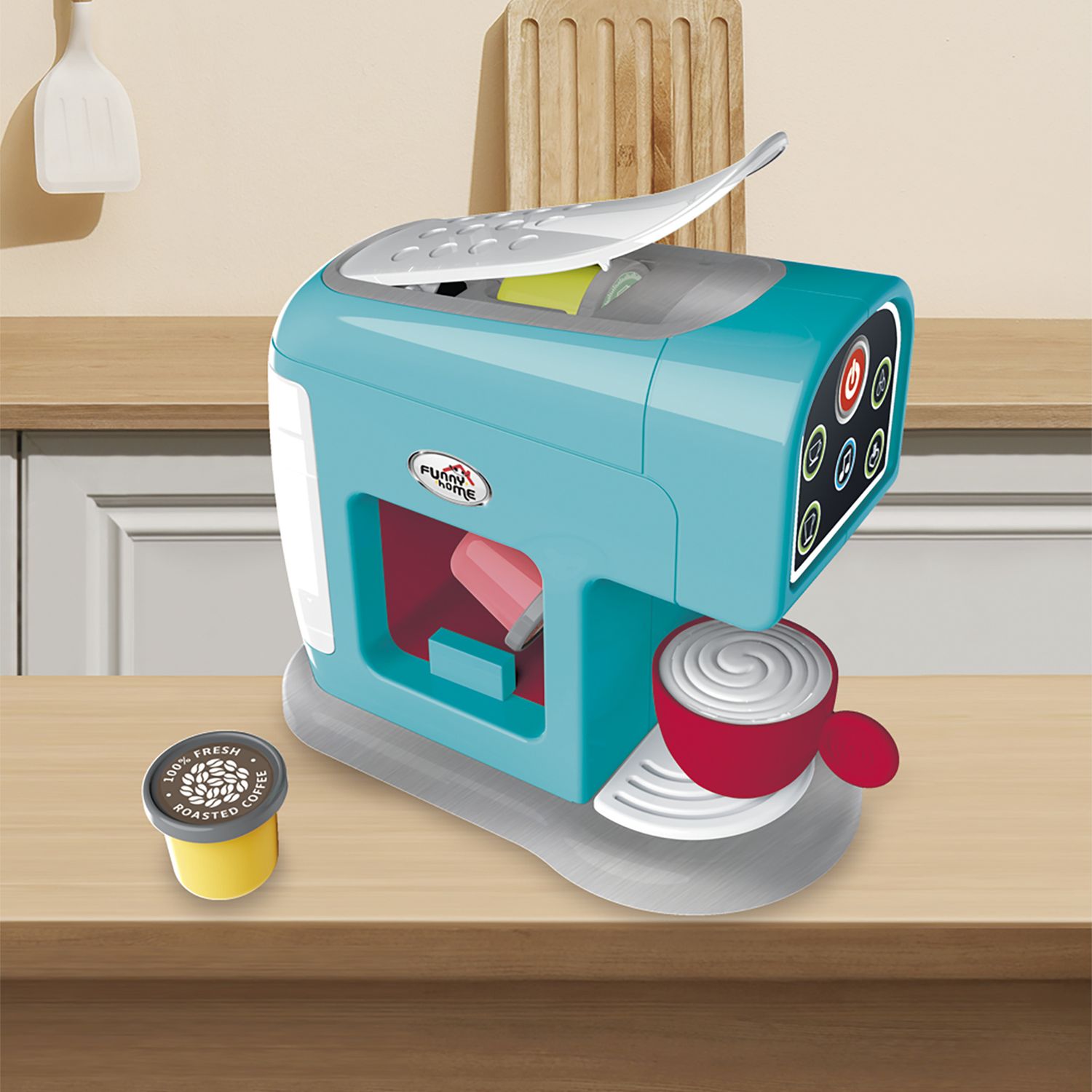 4 in 1 breakfast set per cucina giocattolo - include caffettiera, tostapane, frullatore e planetaria - funny home - FUNNY HOME, SUPERSTAR