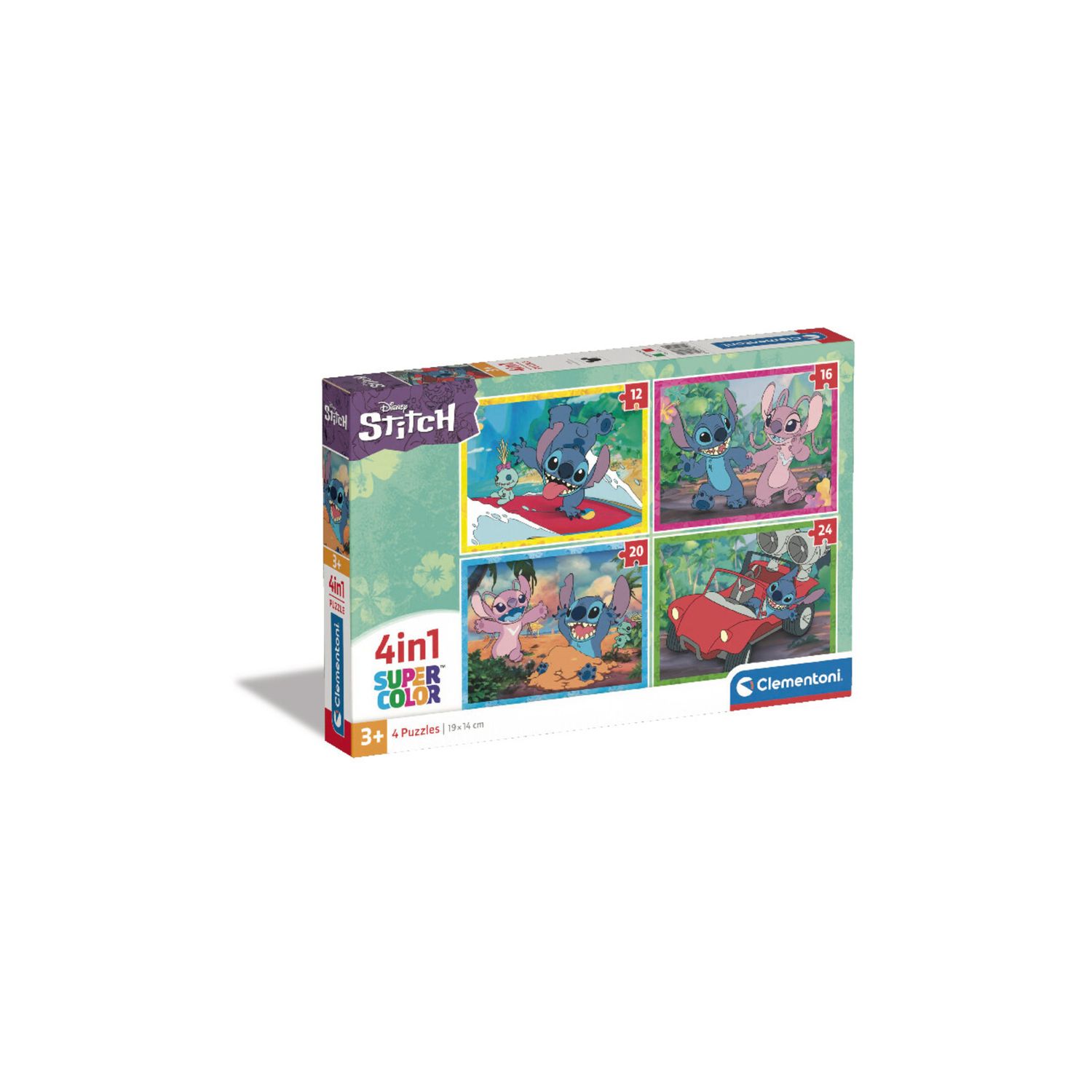 Clementoni - puzzle supercolor 4in1 disney stitch - CLEMENTONI, LILO & STITCH, Disney Stitch