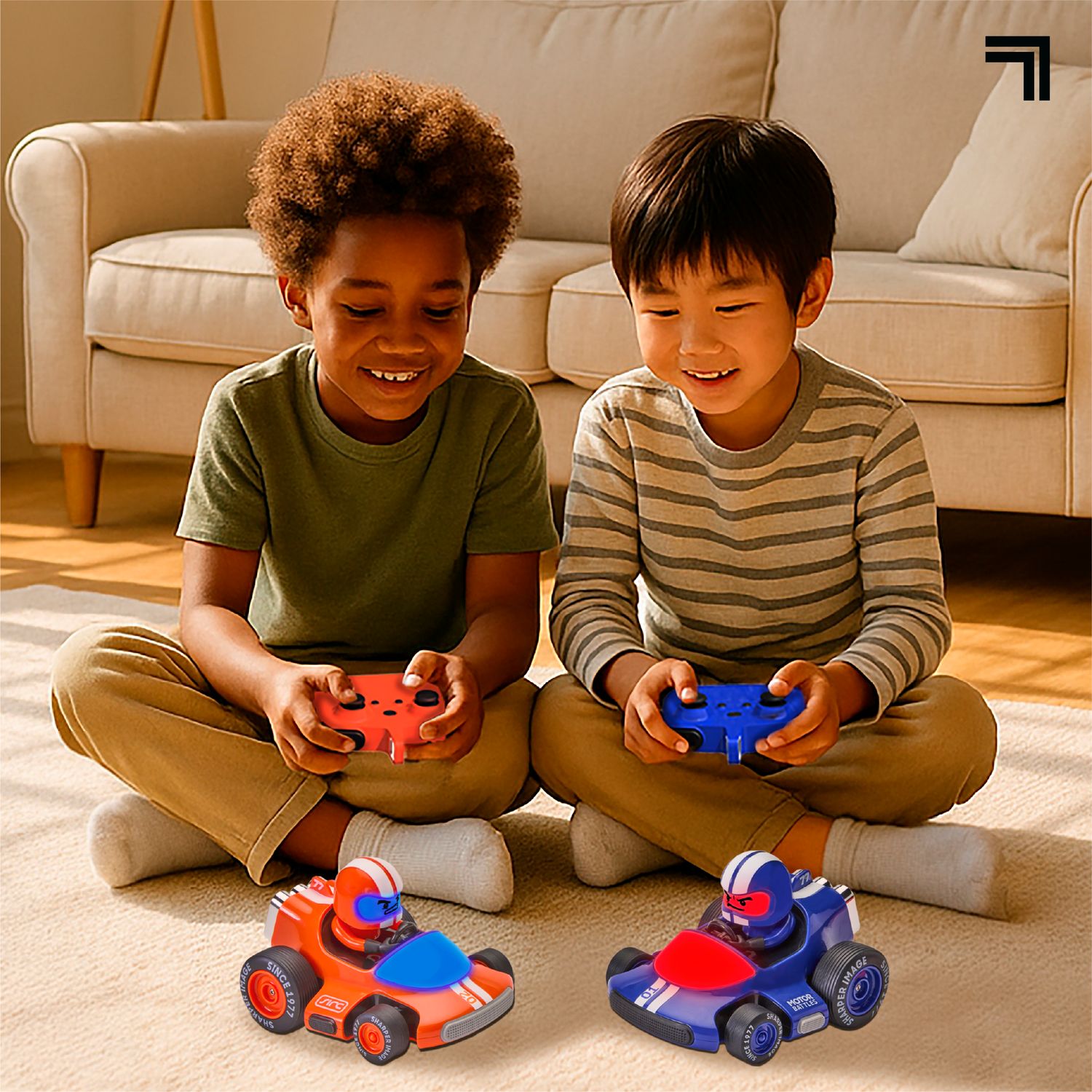 Battaglie rc  team battle racers - auto radiocomandate con luci led, controllo a lungo raggio, e azione multiplayer - Sharper Image