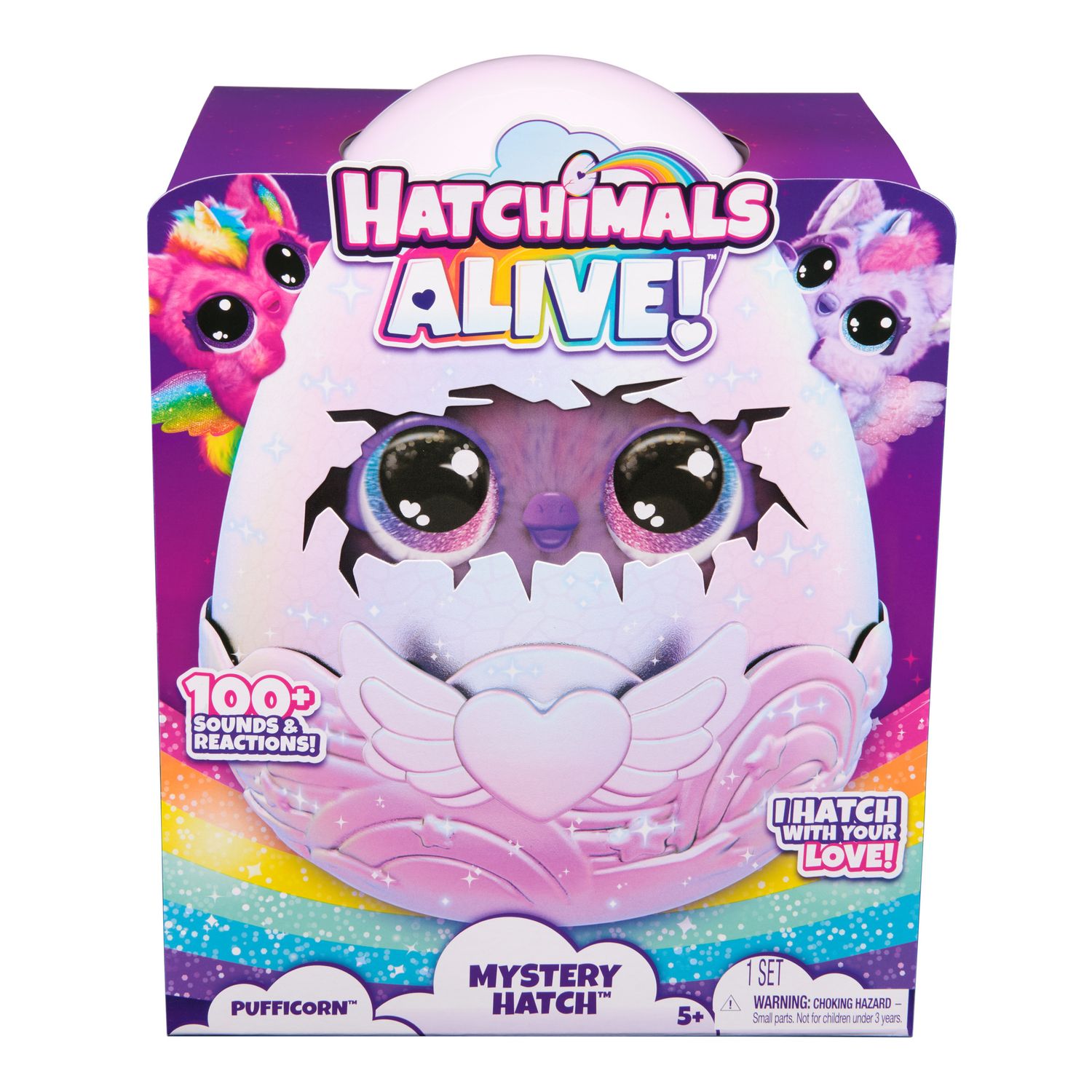 Hatchimals alive mystery hatch pufficorn – magici e interattivi - si schiudono con il tuo amore - HATCHIMALS