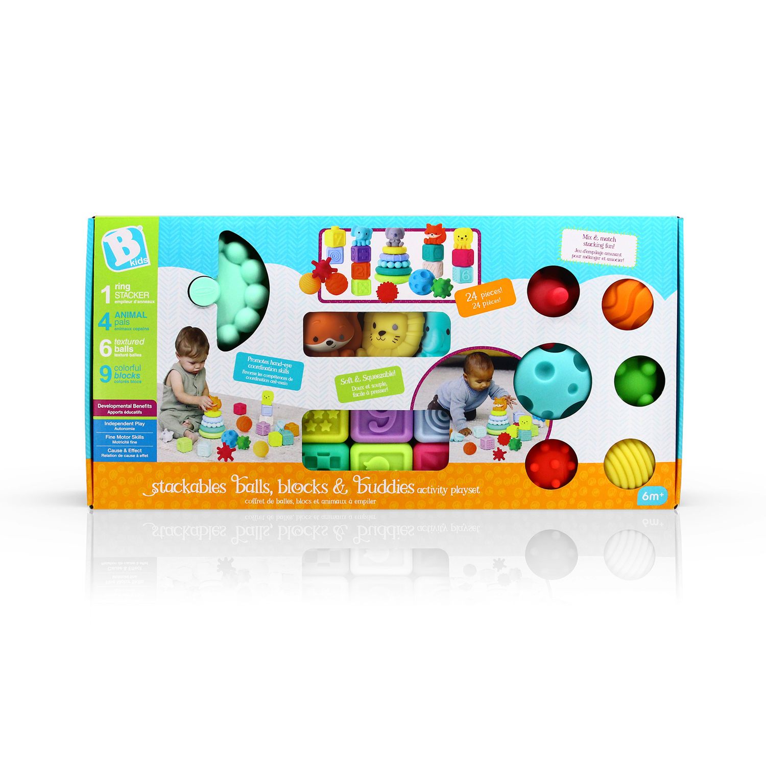 Set di attività per bambini - blocchi, sfere e animali impilabili - b-kids - B-KIDS, SUPERSTAR