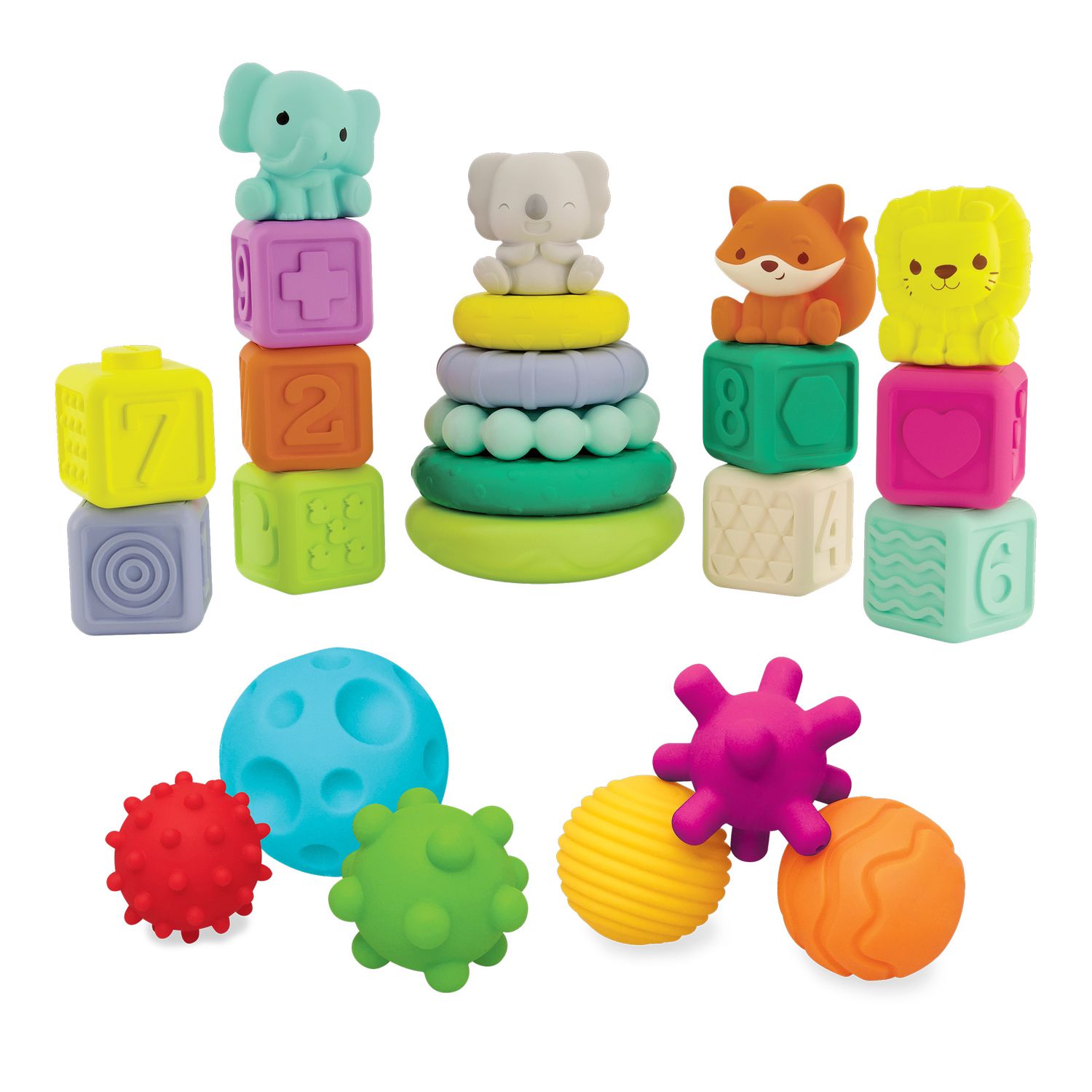 Set di attività per bambini - blocchi, sfere e animali impilabili - b-kids - B-KIDS, SUPERSTAR