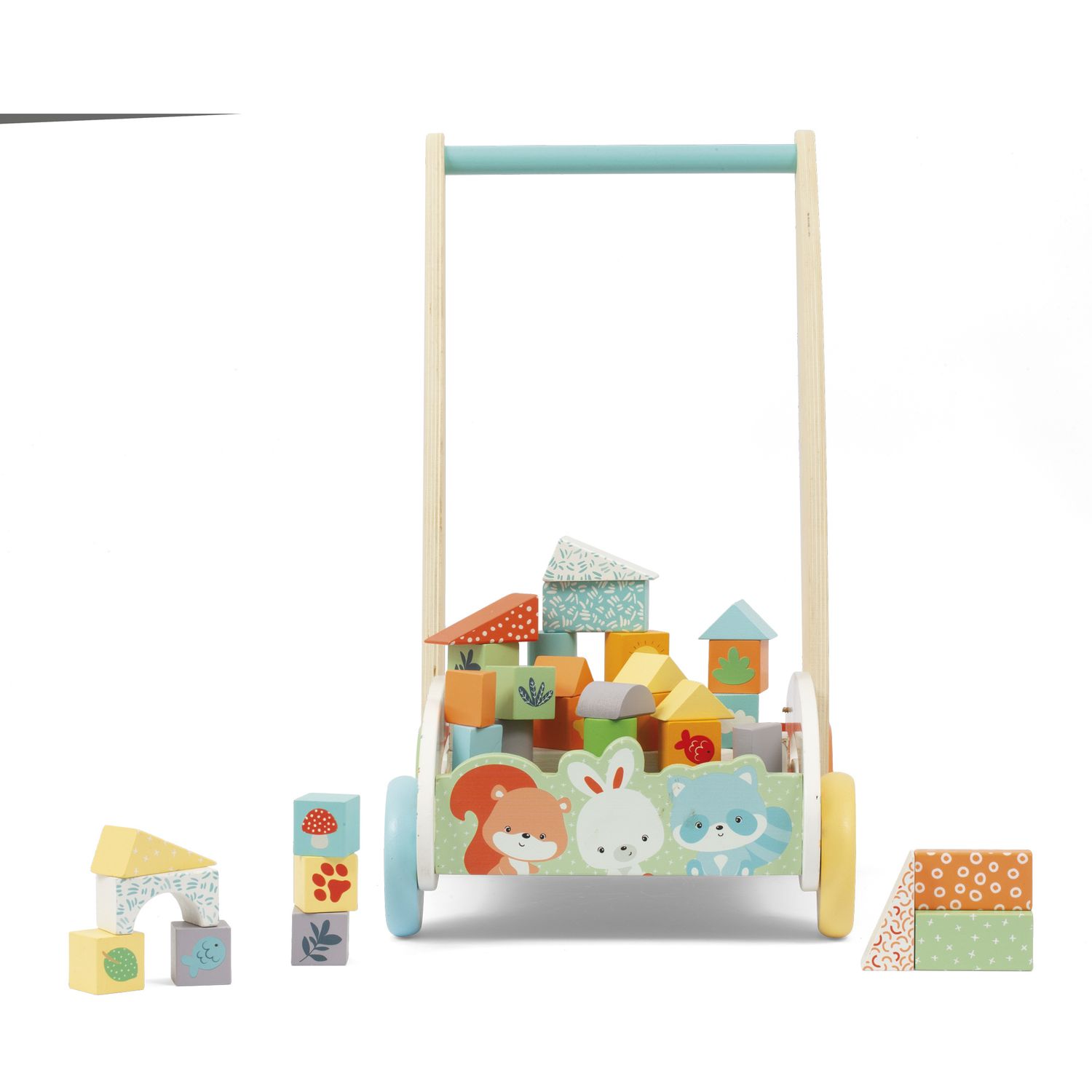 Carrellino primi passi con costruzioni in legno - wood "n" play - WOOD 'N' PLAY