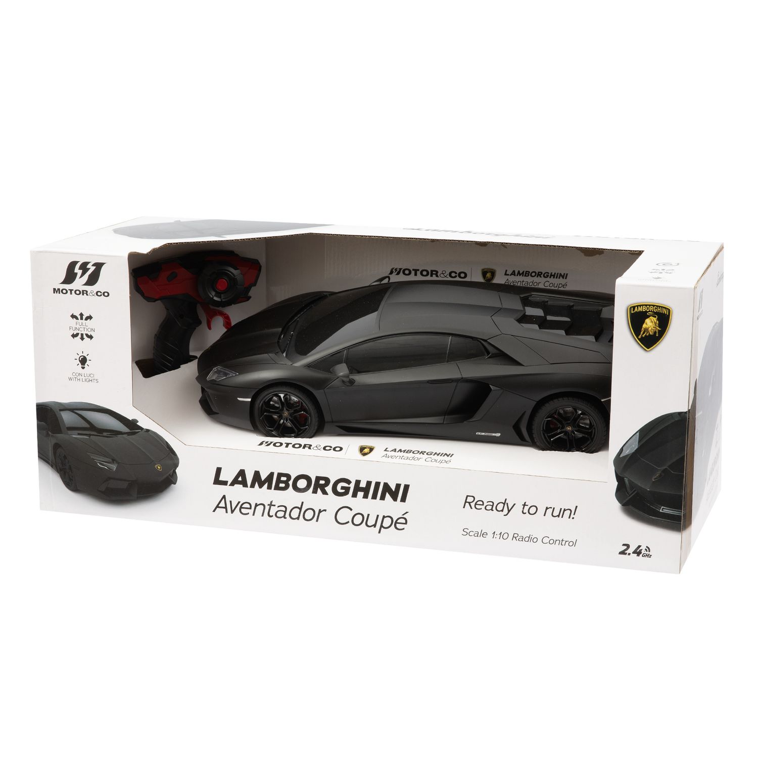 Auto radiocomandata lamborghini aventador scala 1:10 con luci e 2.4ghz - motor & co - SUPERSTAR