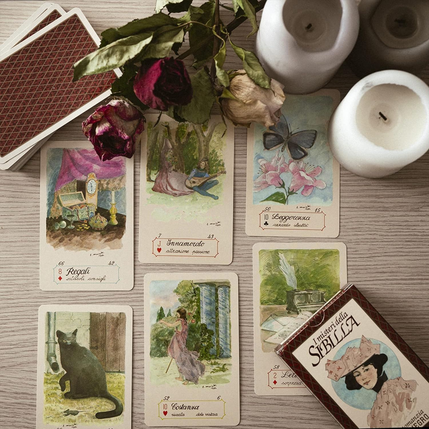 Tarocchi dal negro 43003-i misteri della sibilla - 54 carte illustrate con libretto - 