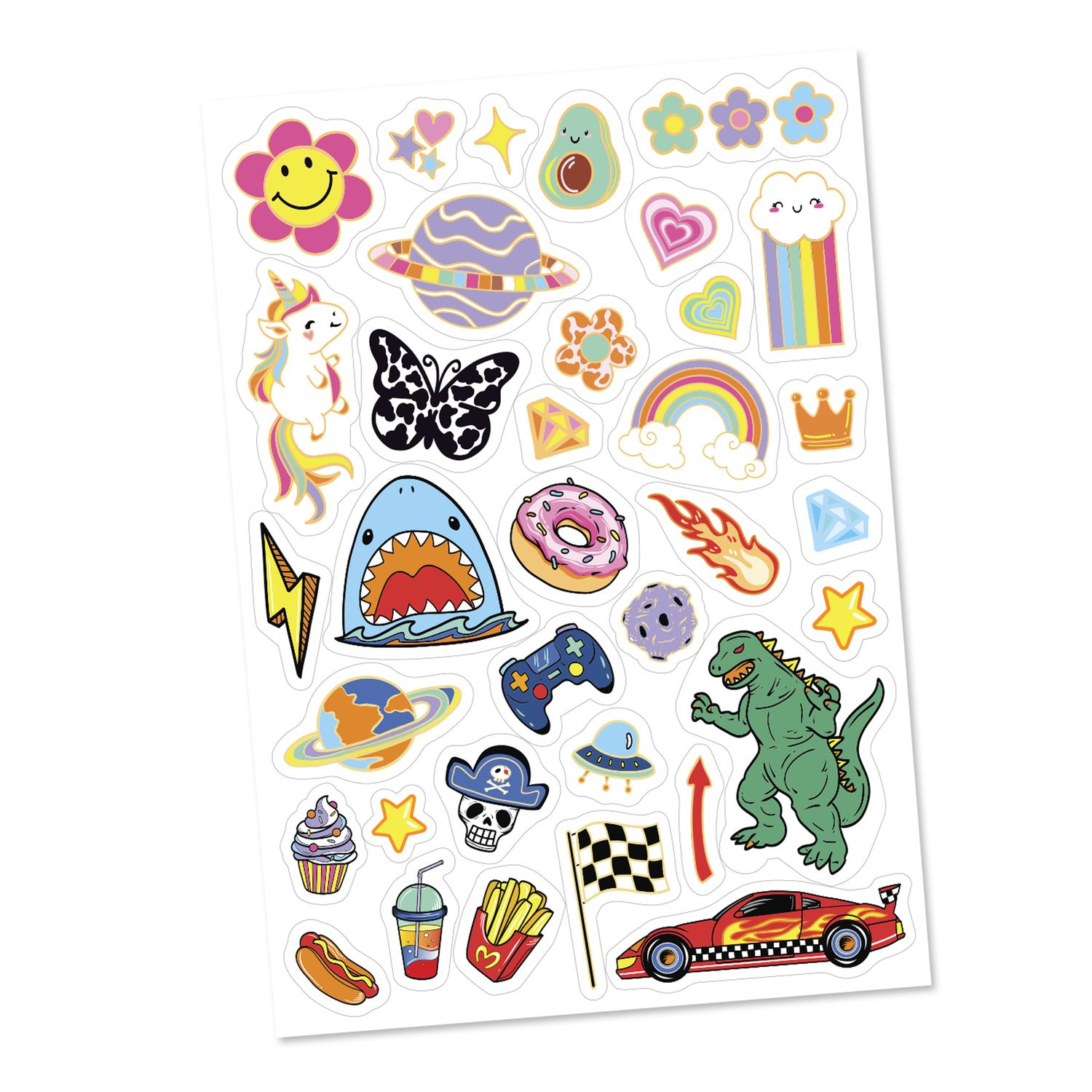 Set creativo per tazza personalizzata - 35 stickers waterproof - pennarello dorato - ideale per bambini - crea mania - CREA MANIA