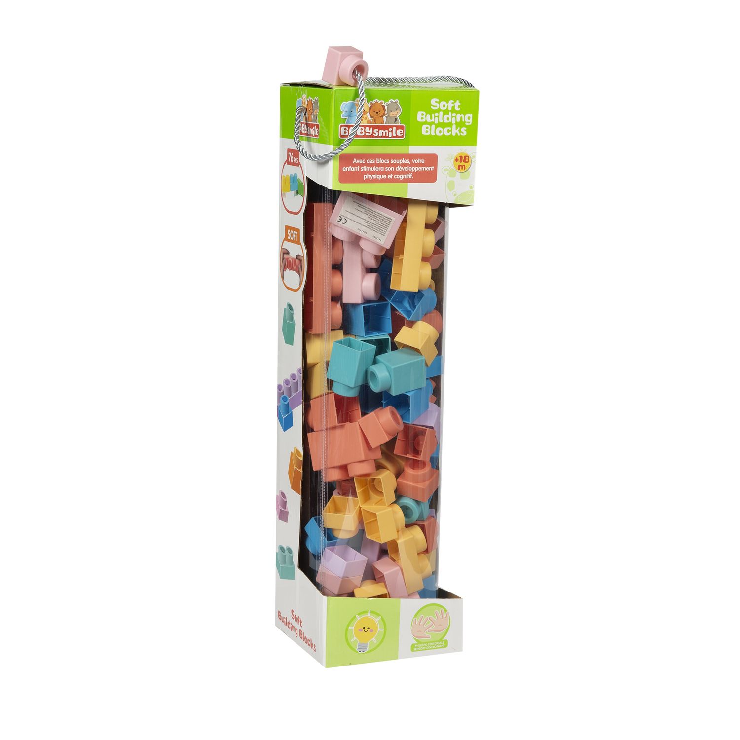 Set di 76 blocchi da costruzione soft  per bambini - baby smile - BABY SMILE