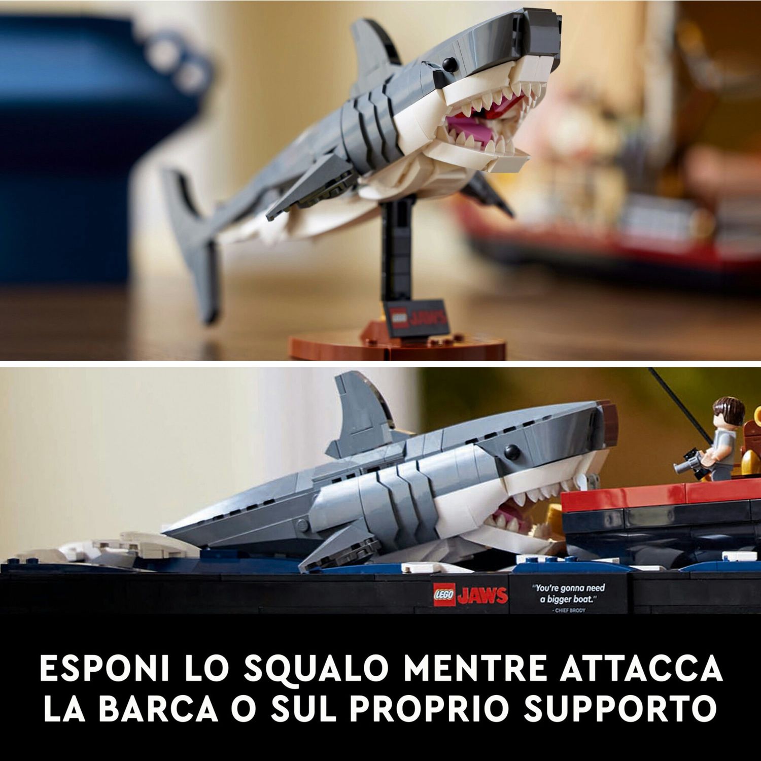 Lego ideas 21350 lo squalo, kit modellismo per adulti da costruire, diorama da collezione, regalo creativo per uomo o donna - LEGO IDEAS, Lego