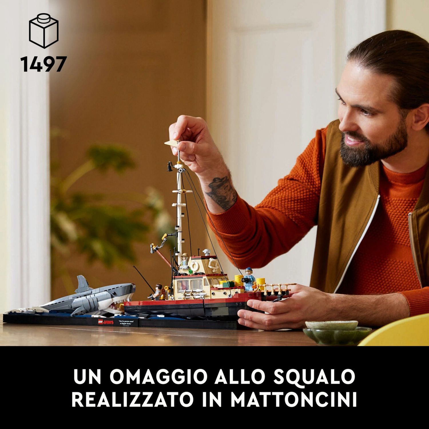 Lego ideas 21350 lo squalo, kit modellismo per adulti da costruire, diorama da collezione, regalo creativo per uomo o donna - LEGO IDEAS, Lego