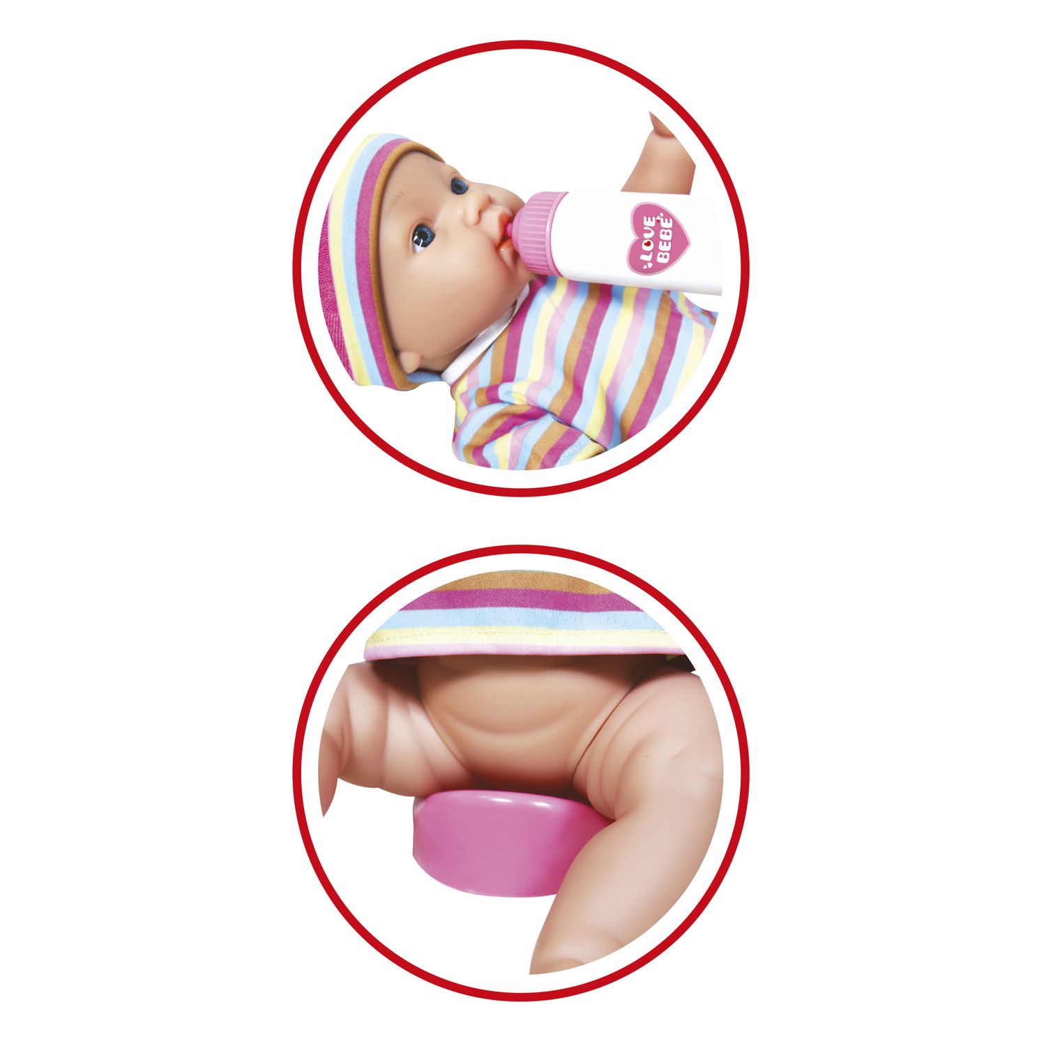 Bambola robin 43 cm con set accessori - love bebè - LOVE BEBÈ, SUPERSTAR