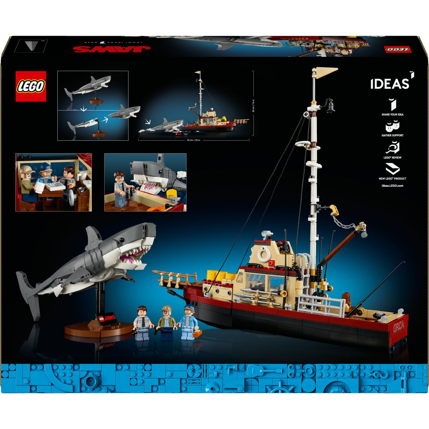 Lego ideas 21350 lo squalo, kit modellismo per adulti da costruire, diorama da collezione, regalo creativo per uomo o donna - LEGO IDEAS, Lego