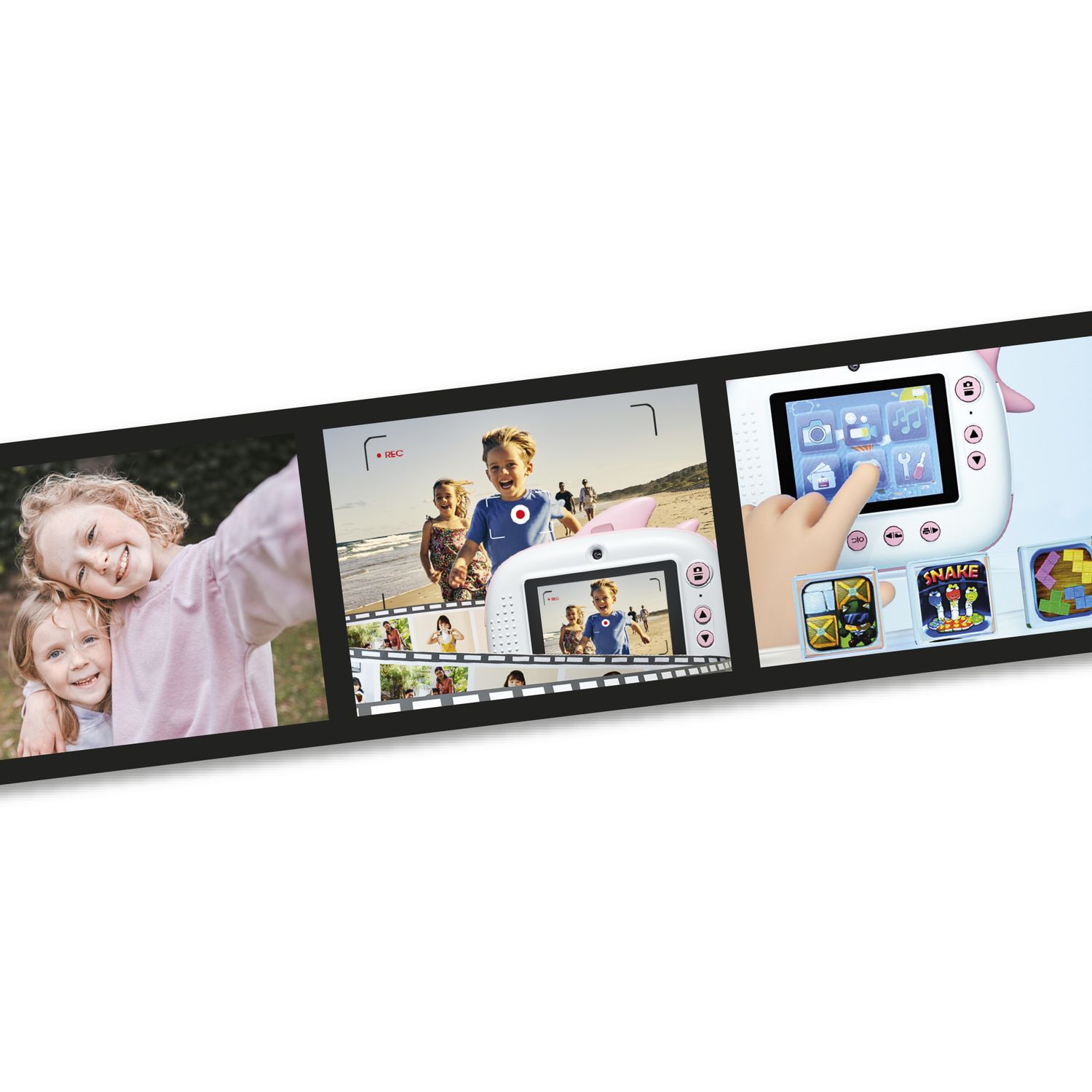 Fotocamera bambini instant kids camera - 6a+ assortita in rosa e blu -  crea mania - CREA MANIA