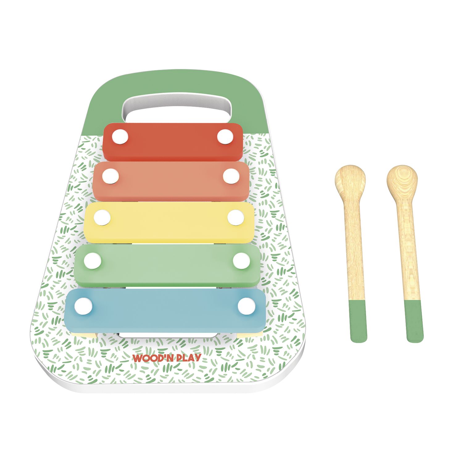 Xilofono per bambini con 5 tasti colorati e 2 bacchette – eco-friendly e certificato fsc - wood 'n' play - WOOD 'N' PLAY