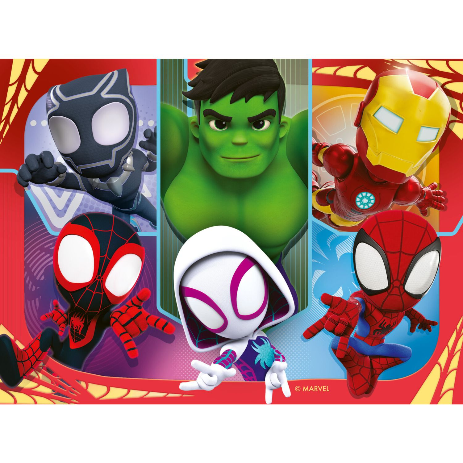 Ravensburger - puzzle spidey, collezione 4 in a box, 4 puzzle da 12-16-20-24 pezzi, età raccomandata 3+ anni - SPIDEY