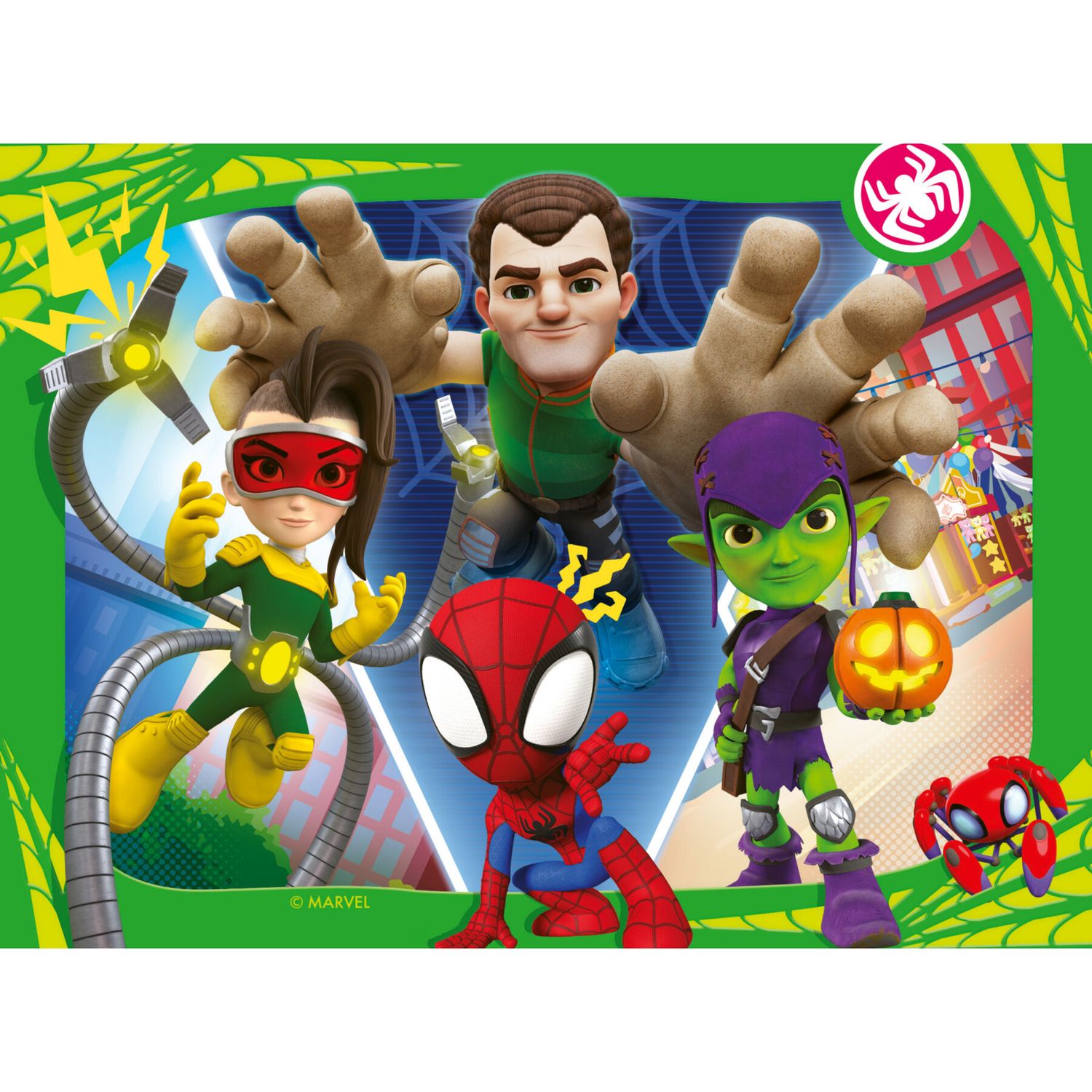 Ravensburger - puzzle spidey, collezione 4 in a box, 4 puzzle da 12-16-20-24 pezzi, età raccomandata 3+ anni - SPIDEY