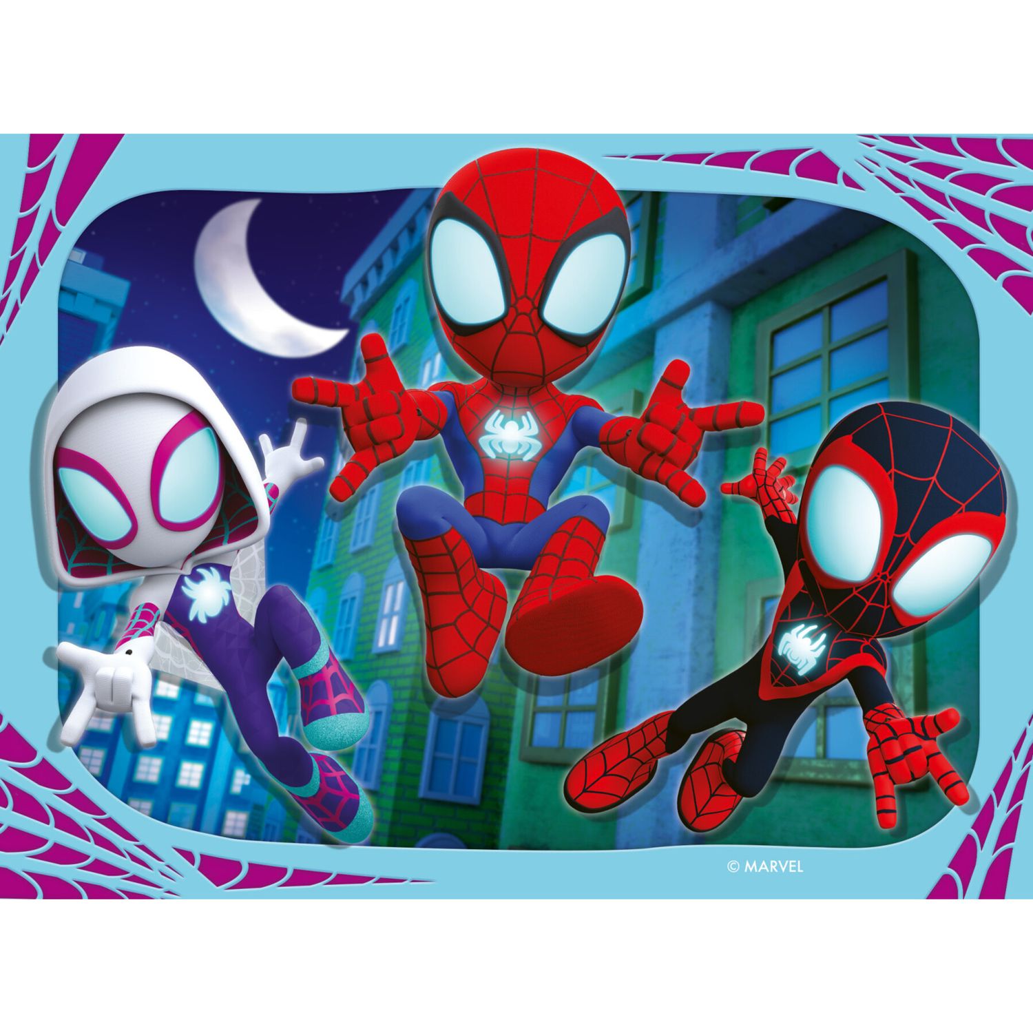 Ravensburger - puzzle spidey, collezione 4 in a box, 4 puzzle da 12-16-20-24 pezzi, età raccomandata 3+ anni - SPIDEY