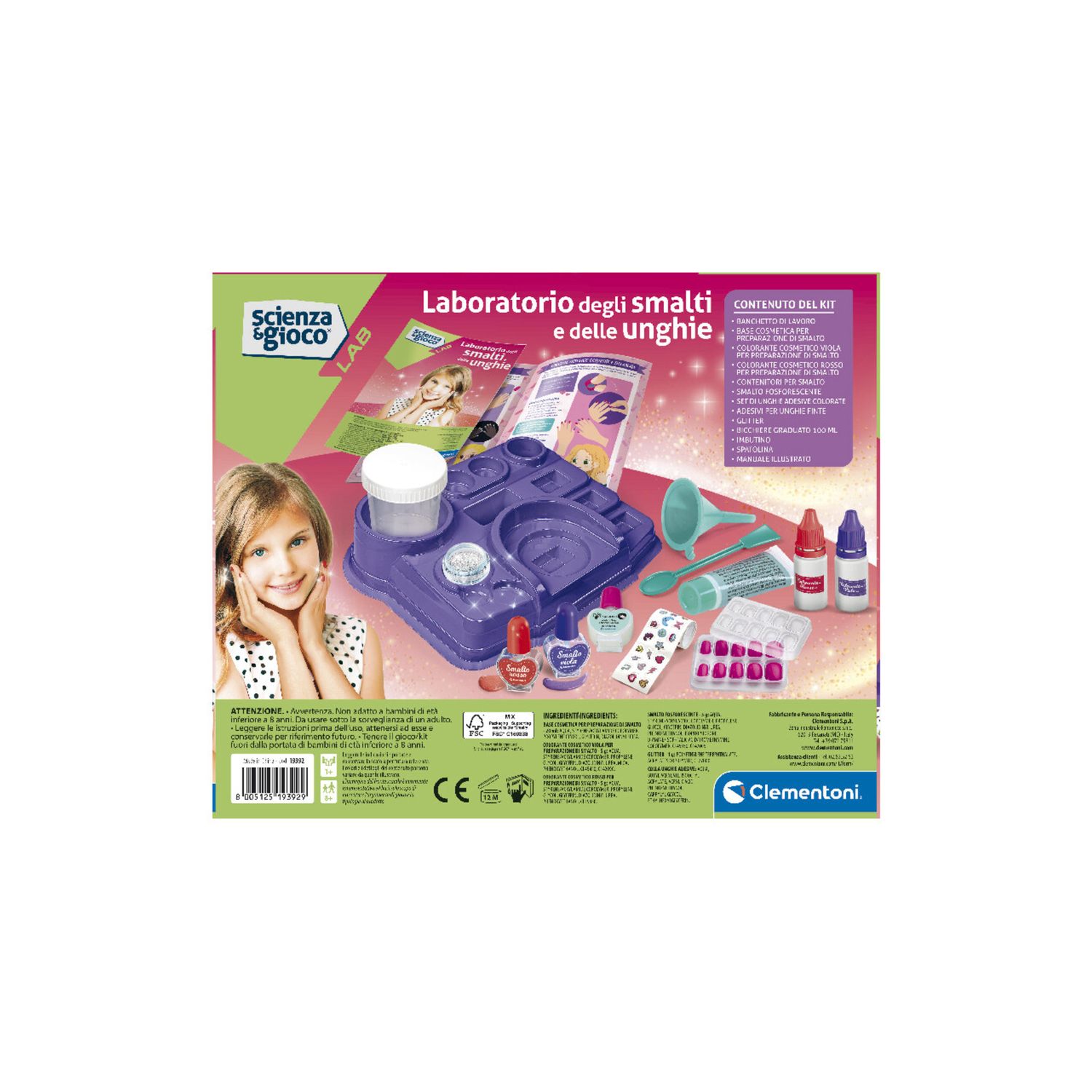 Scienza e gioco lab - laboratorio degli smalti e delle unghie - clementoni - CLEMENTONI