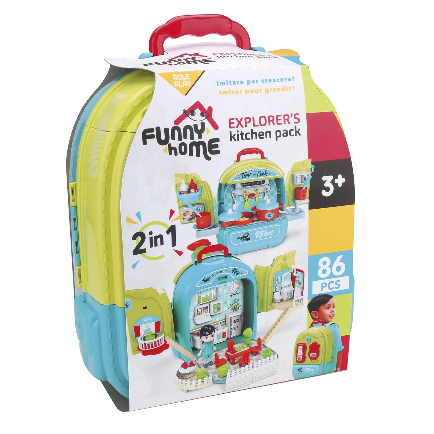 Valigetta playset cucina funny home - doppio playset con cucina e zona pranzo - FUNNY HOME