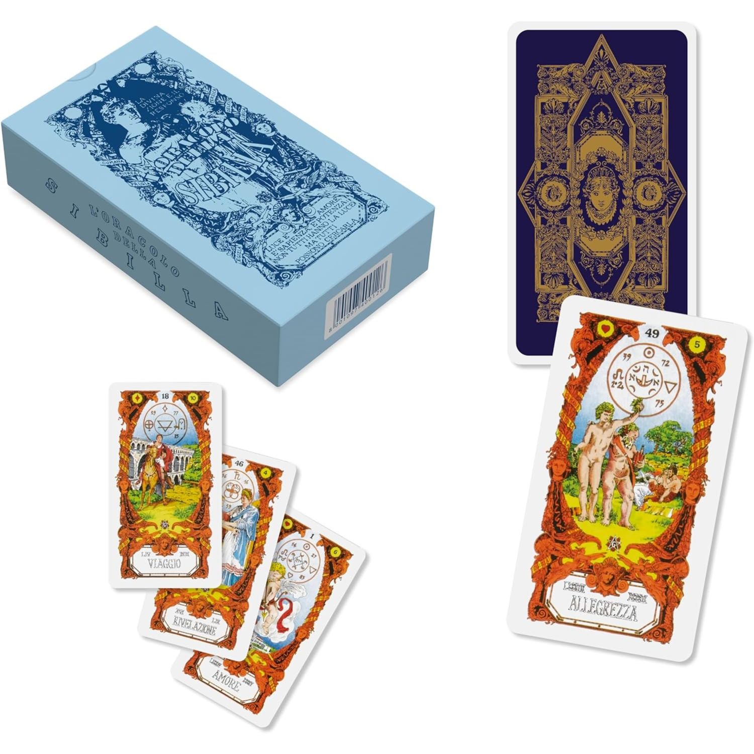 Dal negro - l'oracolo della sibilla, mazzo di tarocchi originali con libretto  - ideale per principianti e avanzati - 