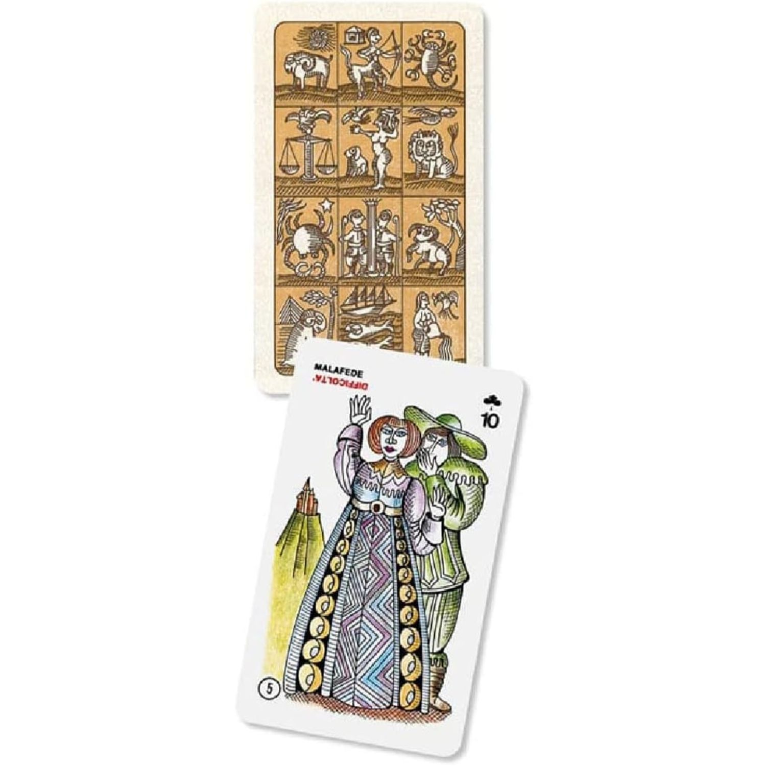 Tarocco indovino 78 carte - mazzo di tarocchi made in italy per lettura profonda - 14+ - colore beige - 