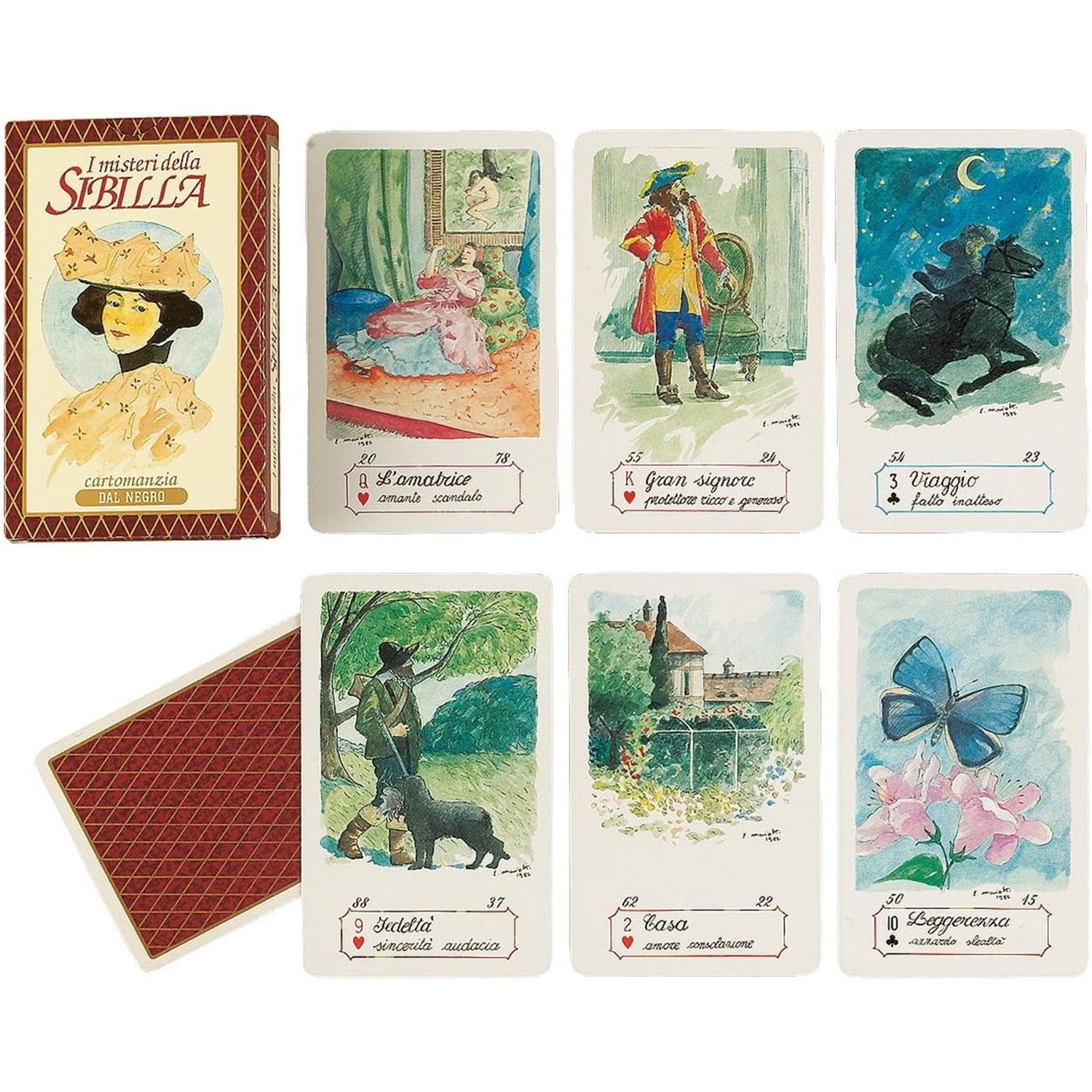 Tarocchi dal negro 43003-i misteri della sibilla - 54 carte illustrate con libretto - 