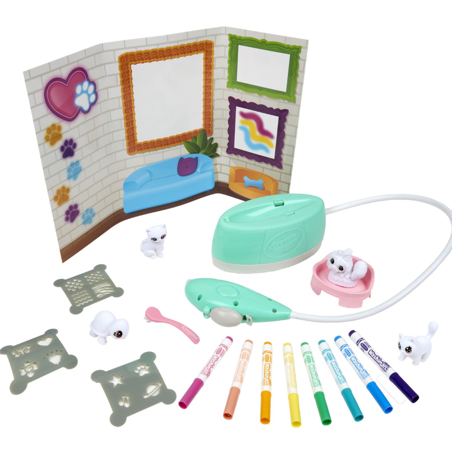 Crayola washimals spray boutique set - attività colora lava ricolora con 4 cuccioli - CRAYOLA