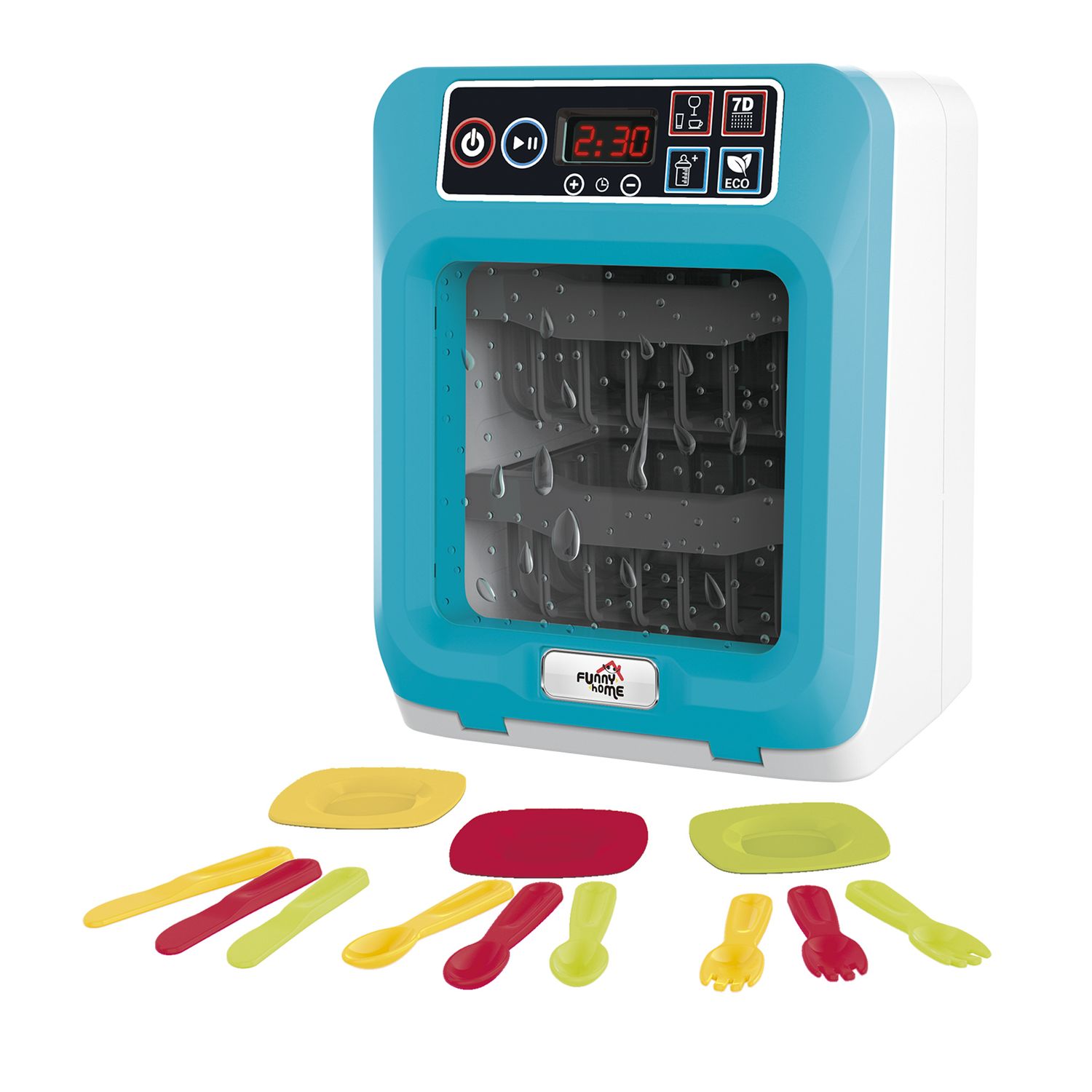 Lavastoviglie giocattolo super realistica - 12 accessori colorati - interattiva con suoni - dai 3 anni - funny home - FUNNY HOME