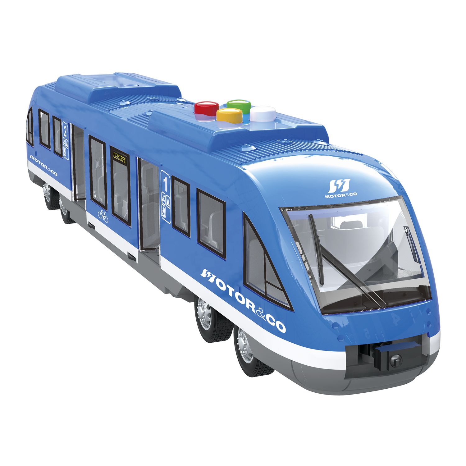 Tram assortito giocattolo motor&co con porte apribili e movimento a frizione - assortito - MOTOR & CO.