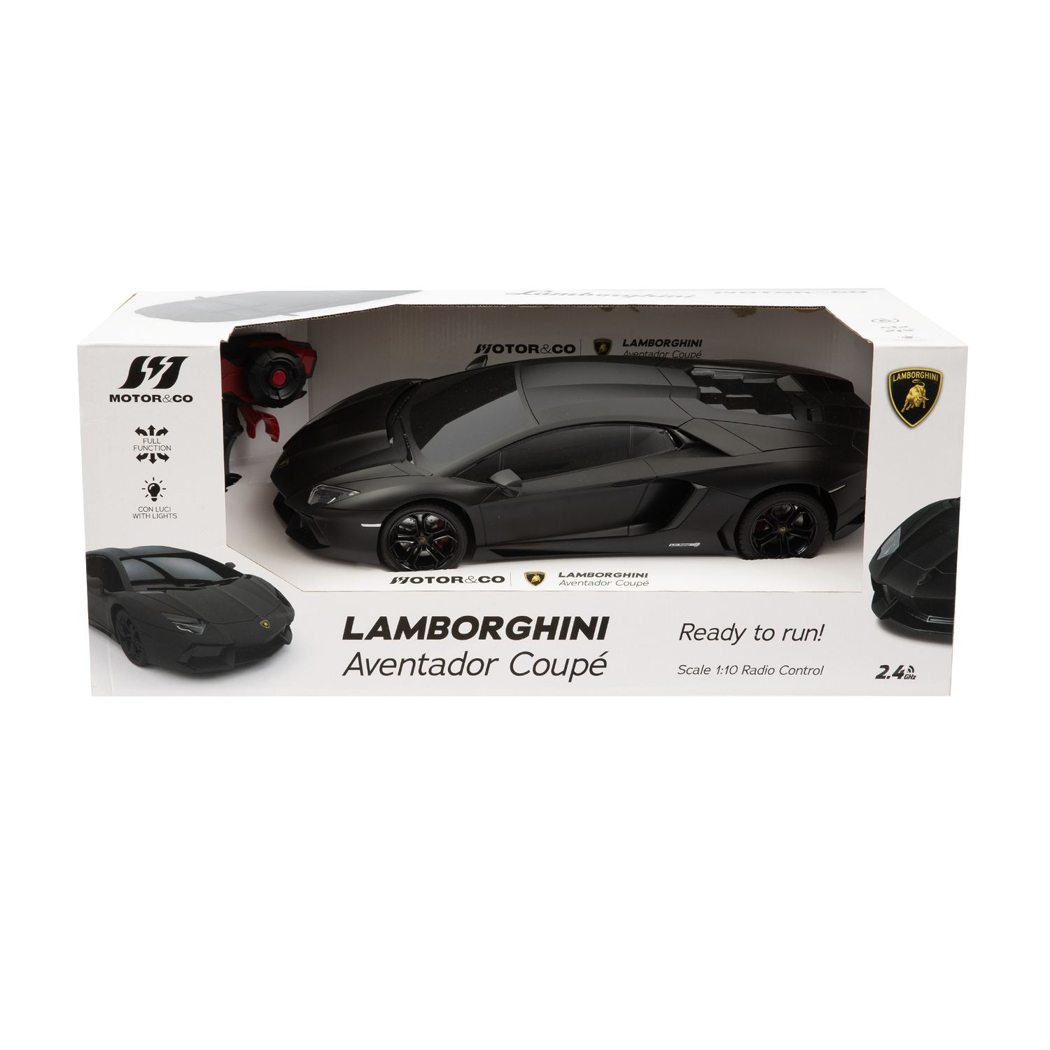 Auto radiocomandata lamborghini aventador scala 1:10 con luci e 2.4ghz - motor & co - SUPERSTAR