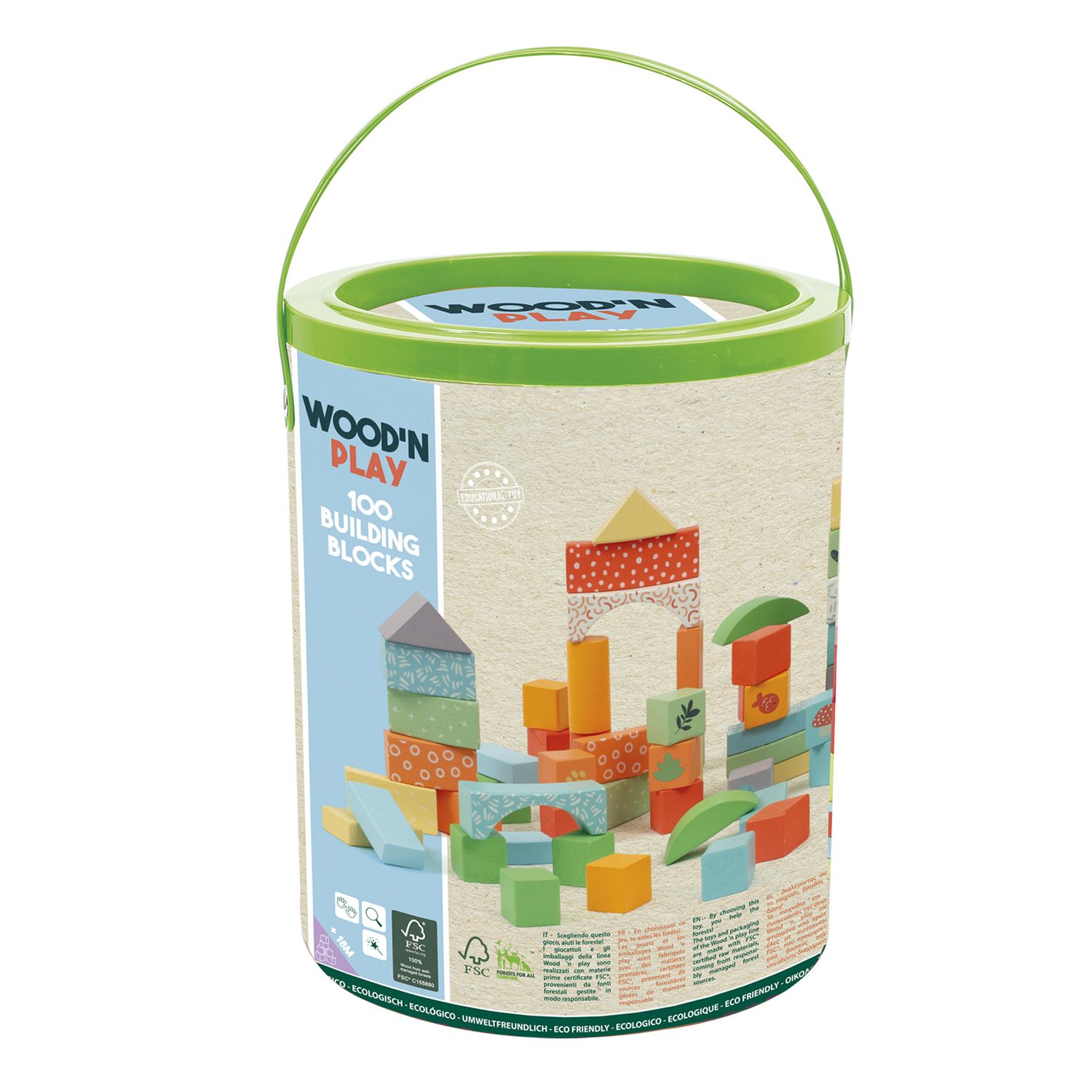100 blocchi da costruzione in legno - wood "n" play - WOOD 'N' PLAY