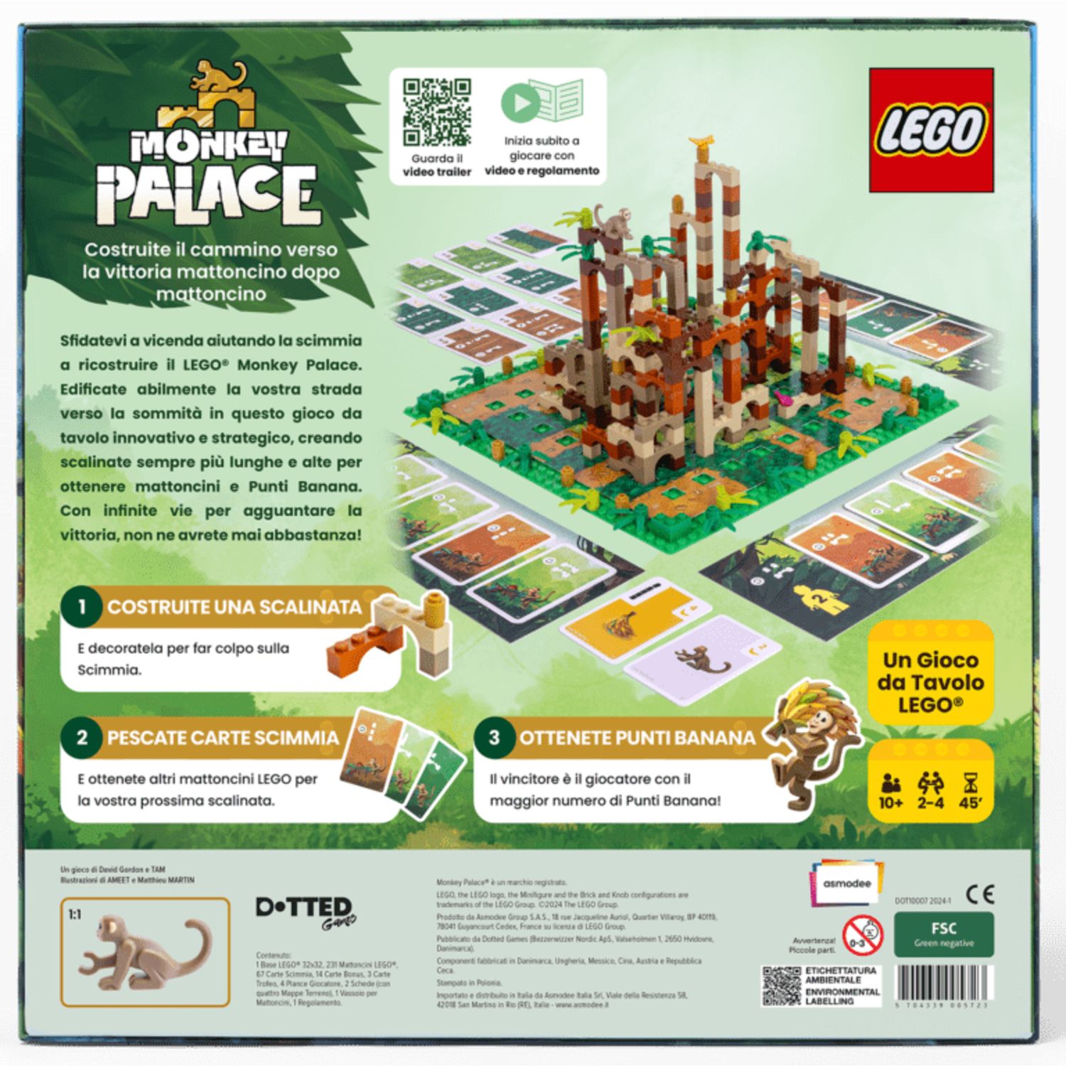 Monkey palace - gioco da tavolo lego per creatività e divertimento -2-4 giocatori - 10+ - ASMODEE, Lego