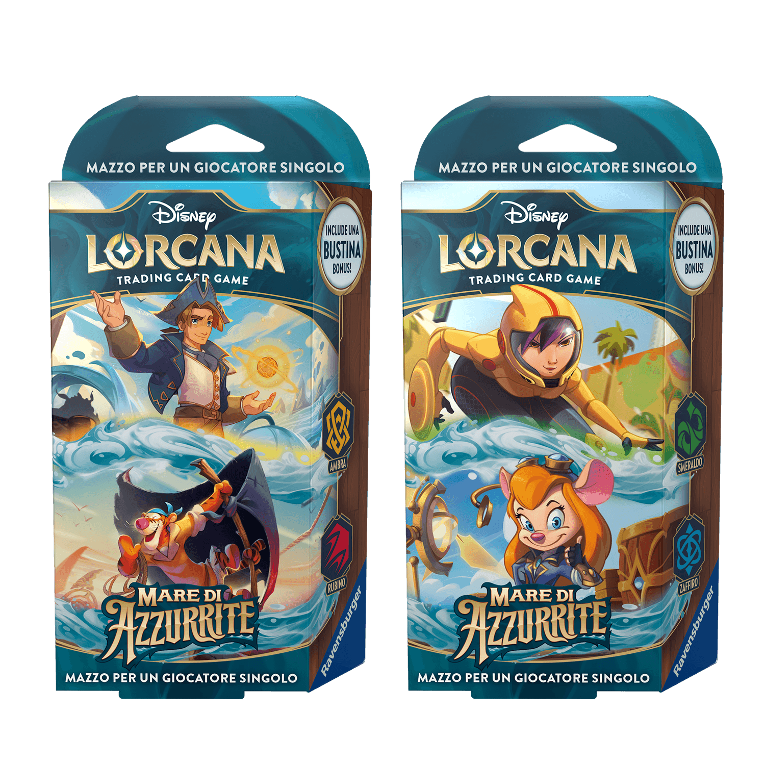 Disney lorcana – mare di azzurrite – mazzo base ambra e rubino – 8+ anni - Lorcana