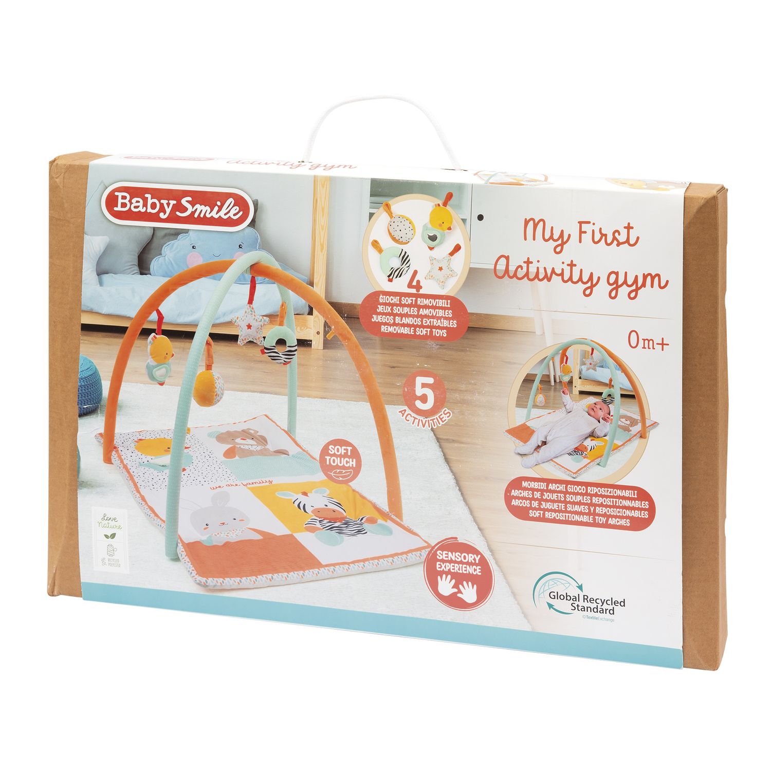 Palestrina my first activity gym – tappeto gioco morbido con archetti e giochi sensoriali - 0+ - baby smile - BABY SMILE