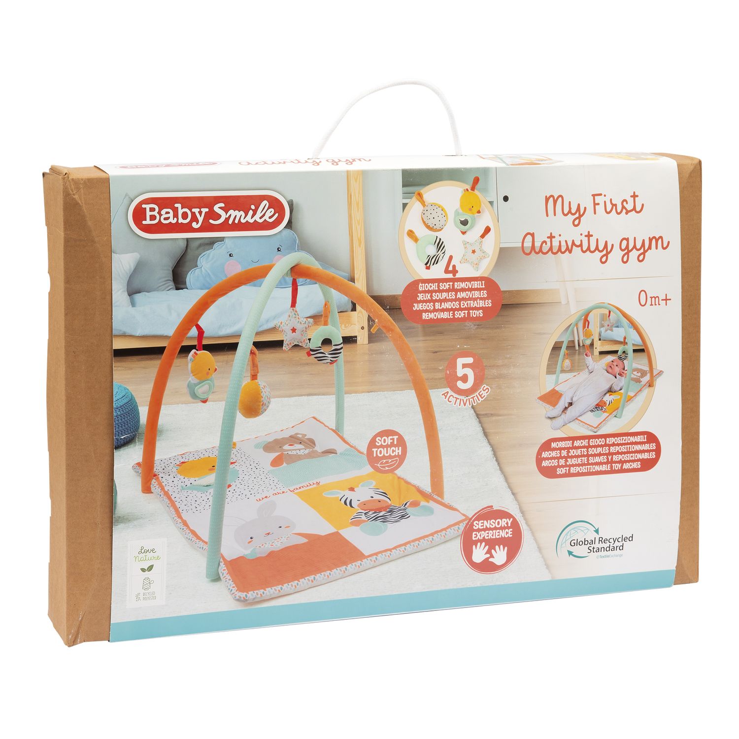 Palestrina my first activity gym – tappeto gioco morbido con archetti e giochi sensoriali - 0+ - baby smile - BABY SMILE