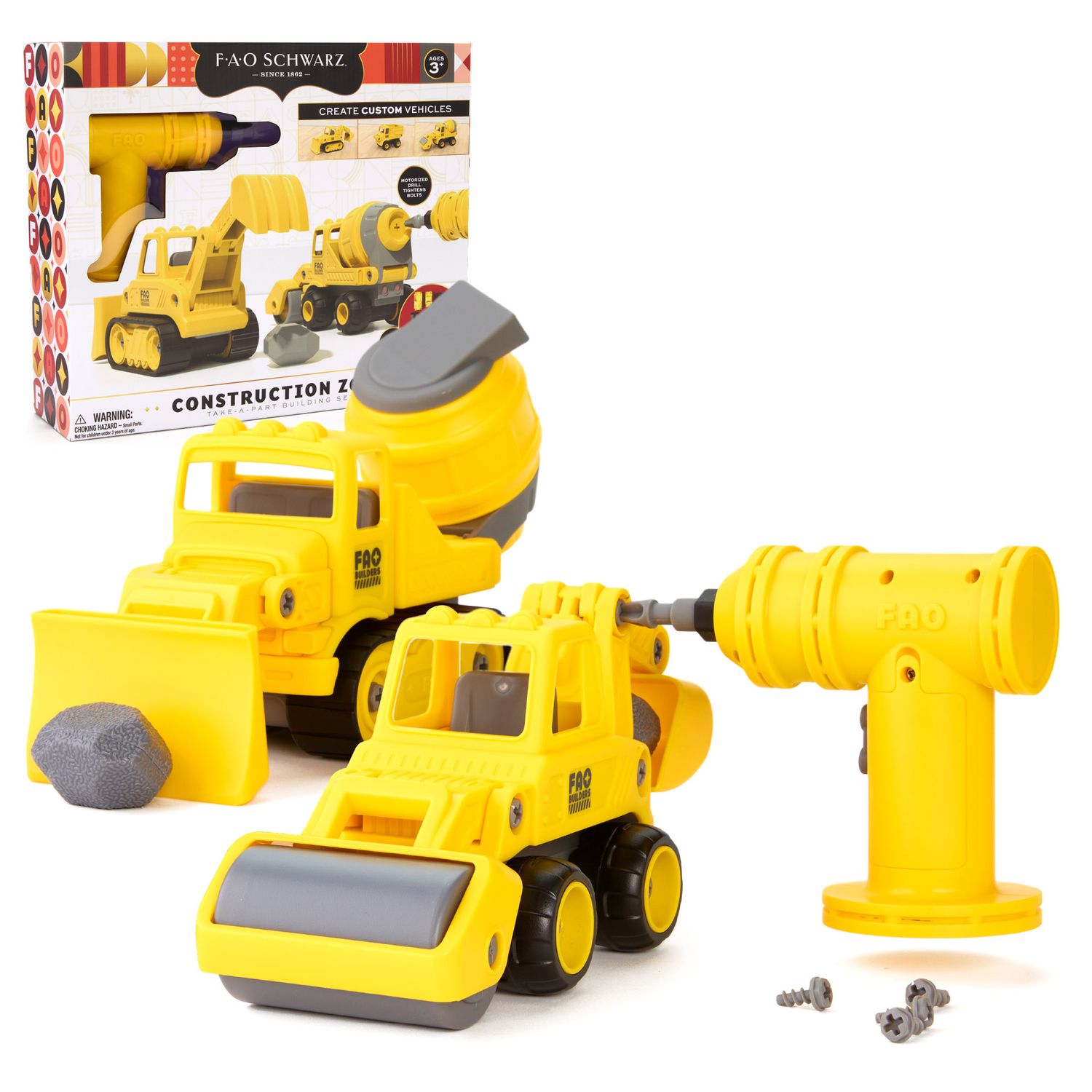 Set di costruzioni meccaniche take-a-part construction zone - FAO Schwarz