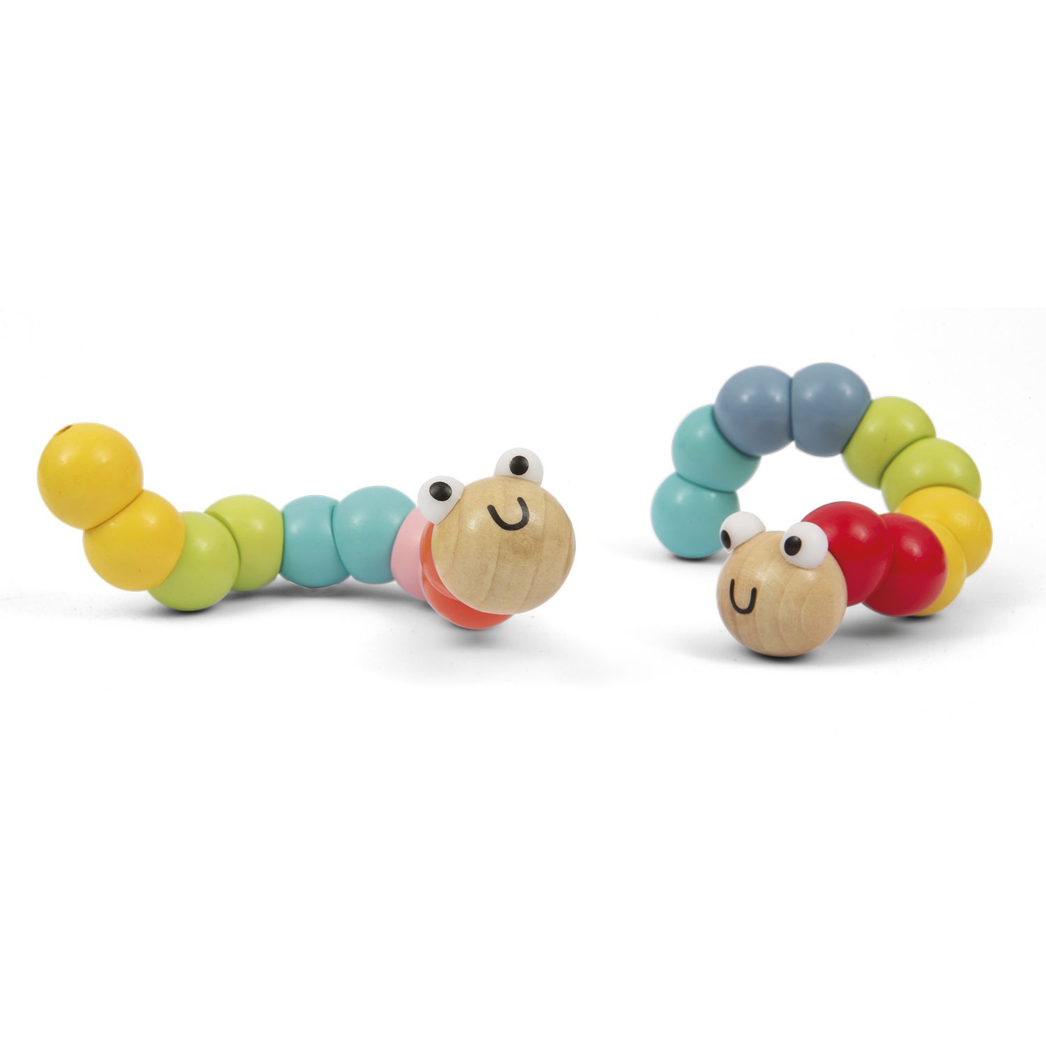 Mini bruco in legno assortito in vari colori - wood "n" play - WOOD 'N' PLAY