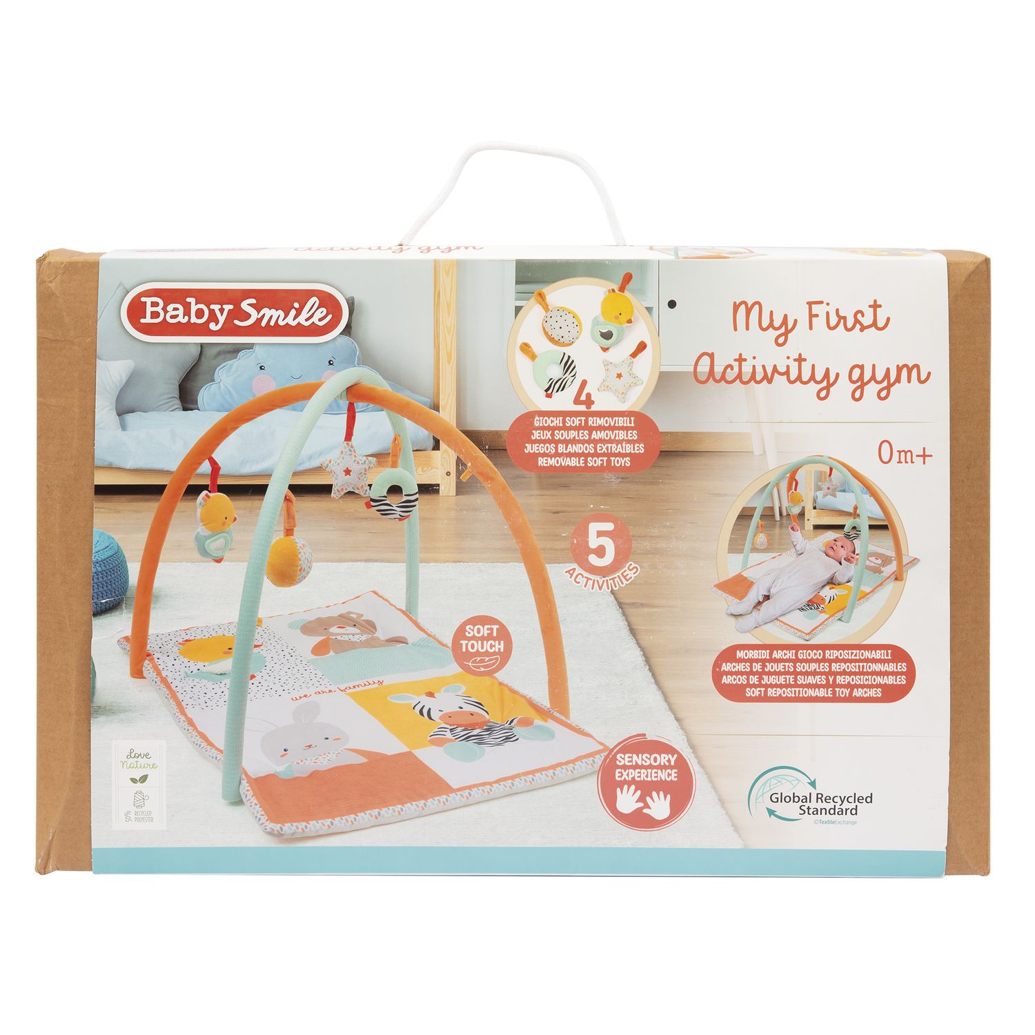 Palestrina my first activity gym – tappeto gioco morbido con archetti e giochi sensoriali - 0+ - baby smile - BABY SMILE