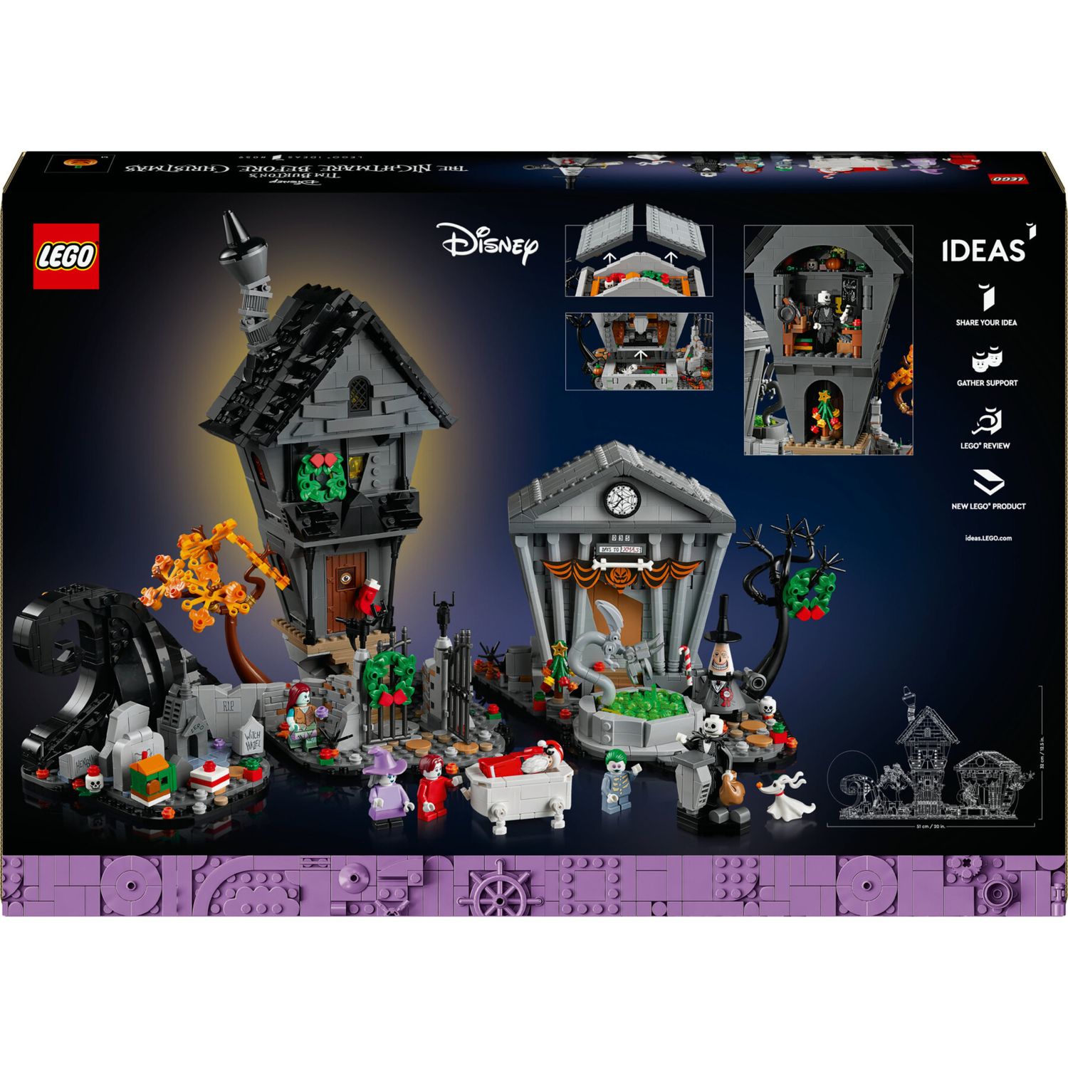 Lego ideas 21351 nightmare before christmas disney di tim burton, diorama per adulti, idea regalo uomo e donna da collezione - Disney, Lego