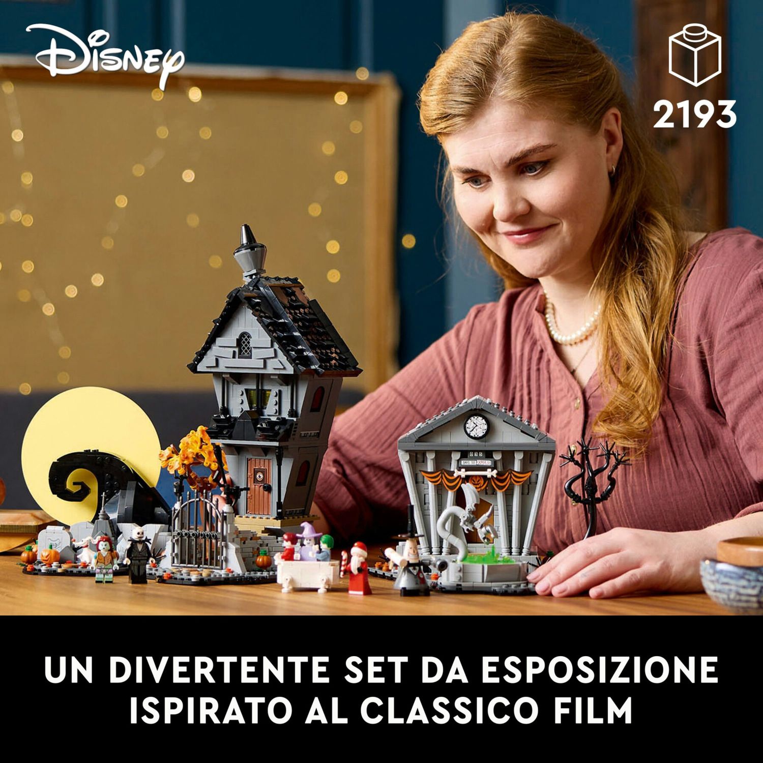 Lego ideas 21351 nightmare before christmas disney di tim burton, diorama per adulti, idea regalo uomo e donna da collezione - Disney, Lego