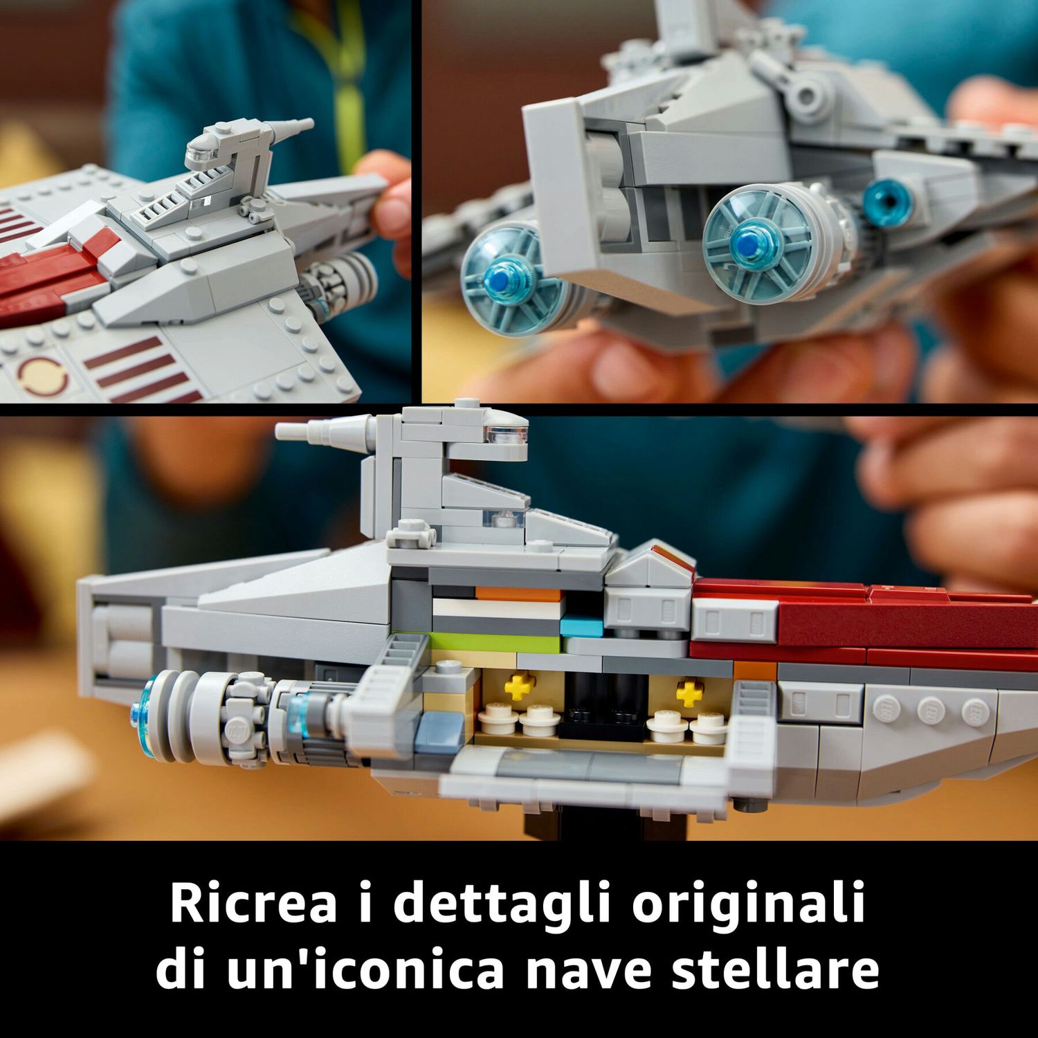 Lego star wars 75404 nave d'assalto classe acclamator, astronave da collezione con supporto, regalo per adulti, uomo e donna - LEGO® Star Wars™, Lego, Star Wars
