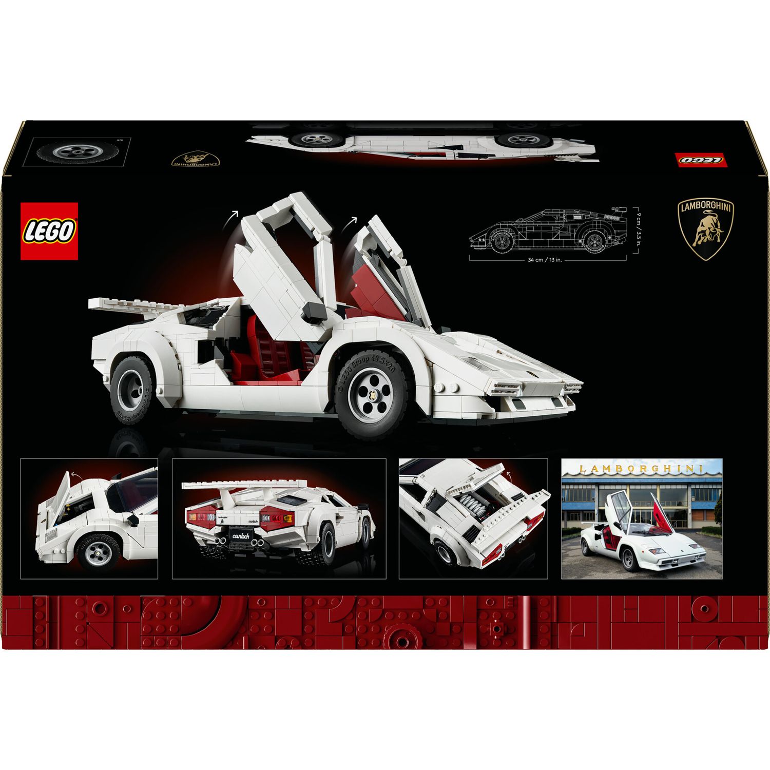 Lego  icons 10337 lamborghini countach 5000 quattrovalvole, modellino di auto per adulti, regalo uomo o donna da collezione - Lego, LEGO ICONS